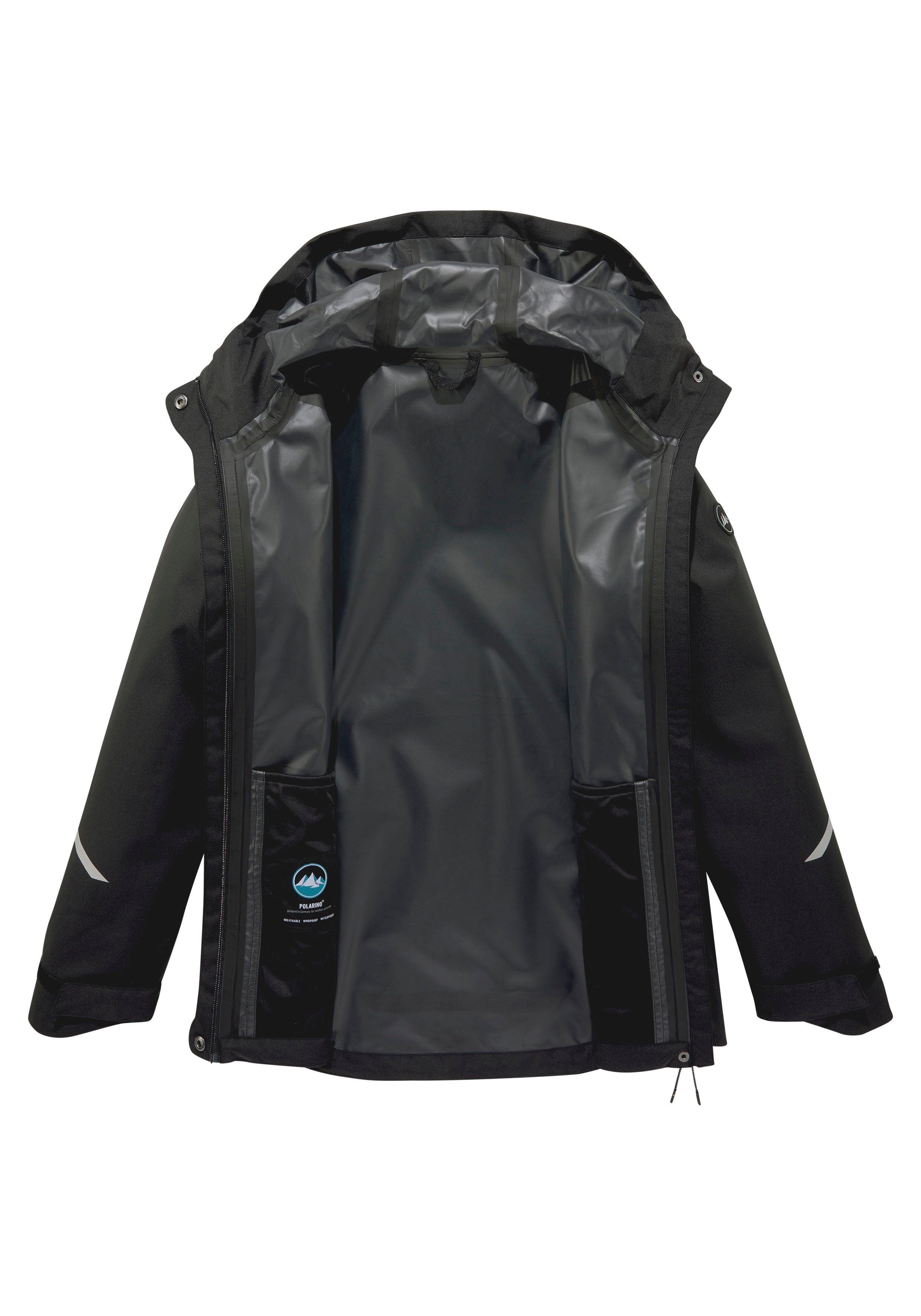 Polarino Regenjacke für Übergang und Regenwetter, mit regulierbarem Elastikband