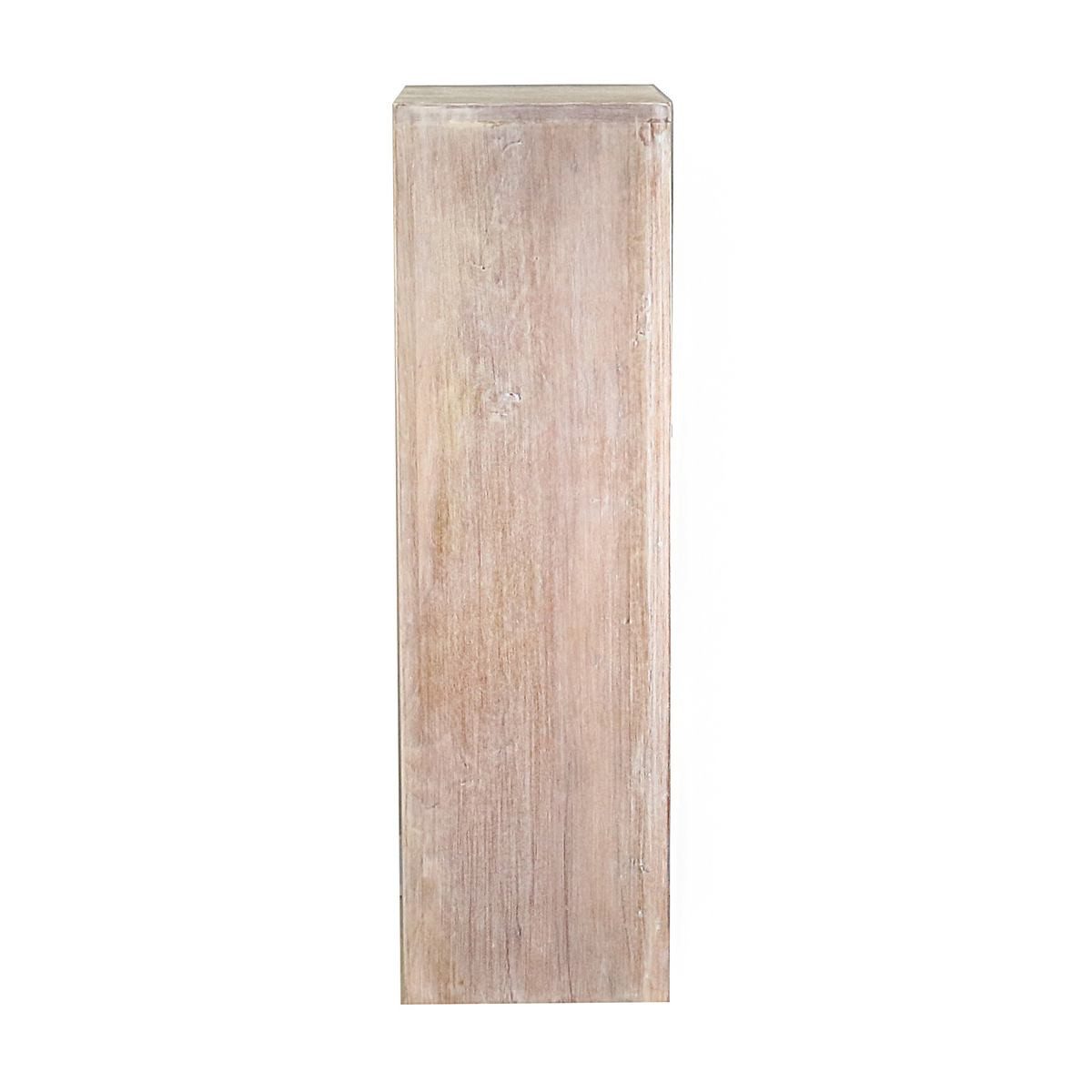 Oriental Galerie Blumenhocker Massive Holz Säule Viereckig Podest Whitewash klein 65cm (1 St)