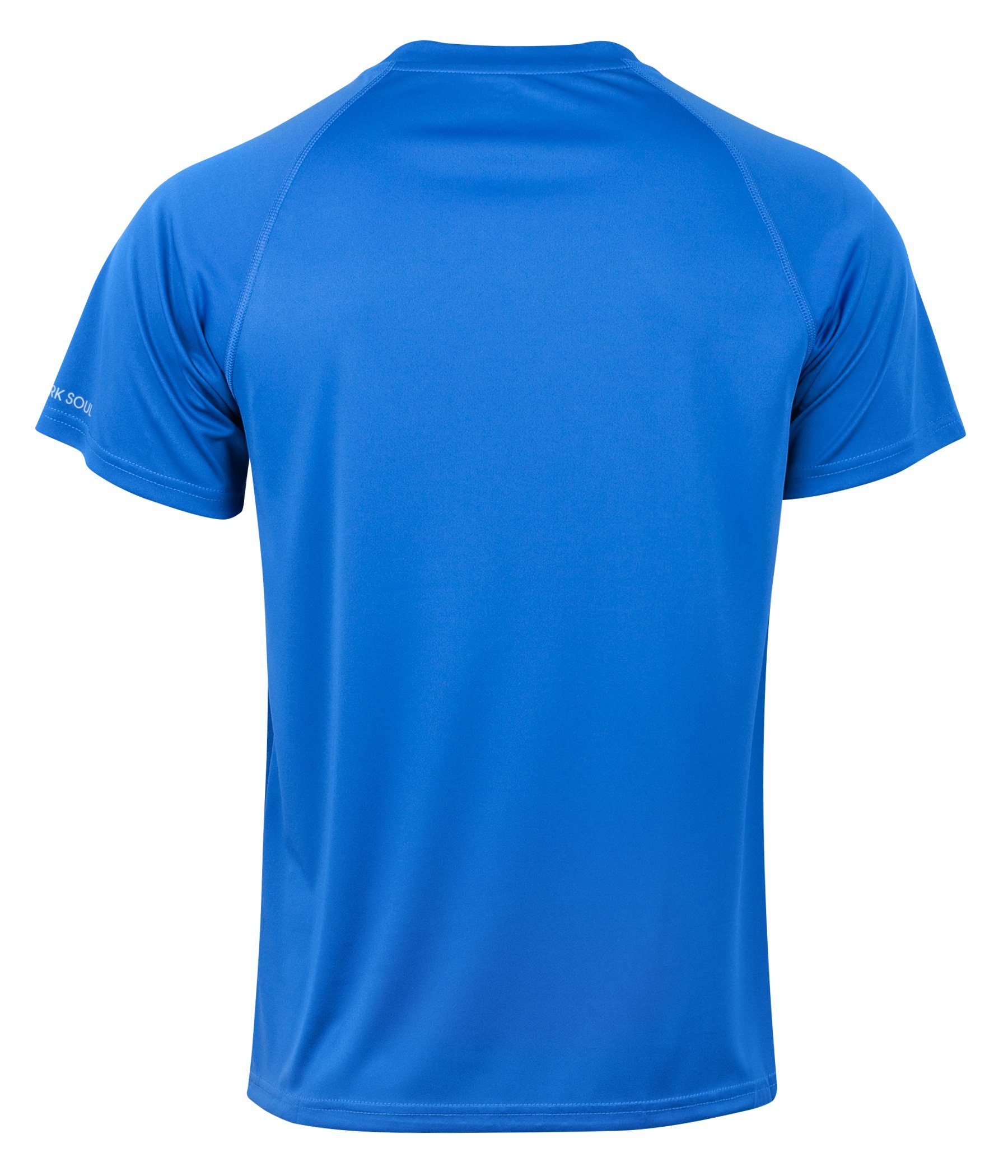 Sportshirt, "Reflect", Mesh-Einsätzen Fitness mit seitlichen Blau Soul® Funktionsshirt Stark Funktionsshirt T-Shirt Kurzarm