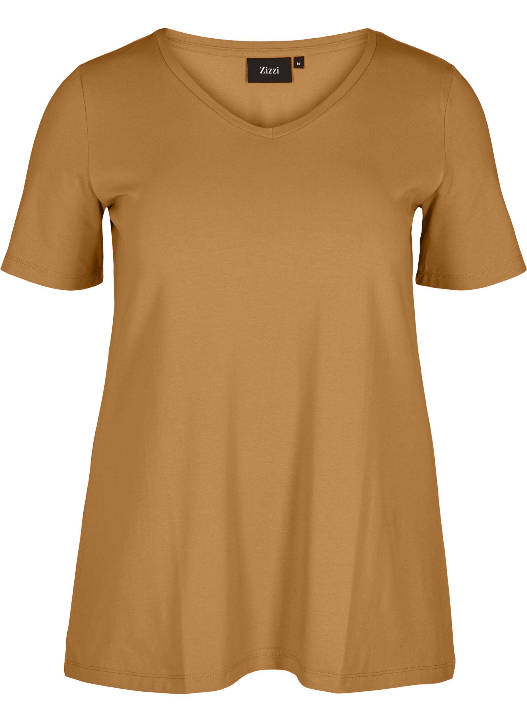 Zizzi T-Shirt Große Größen Damen Basic Kurzarm T Shirt mit V Ausschnitt  online kaufen | OTTO