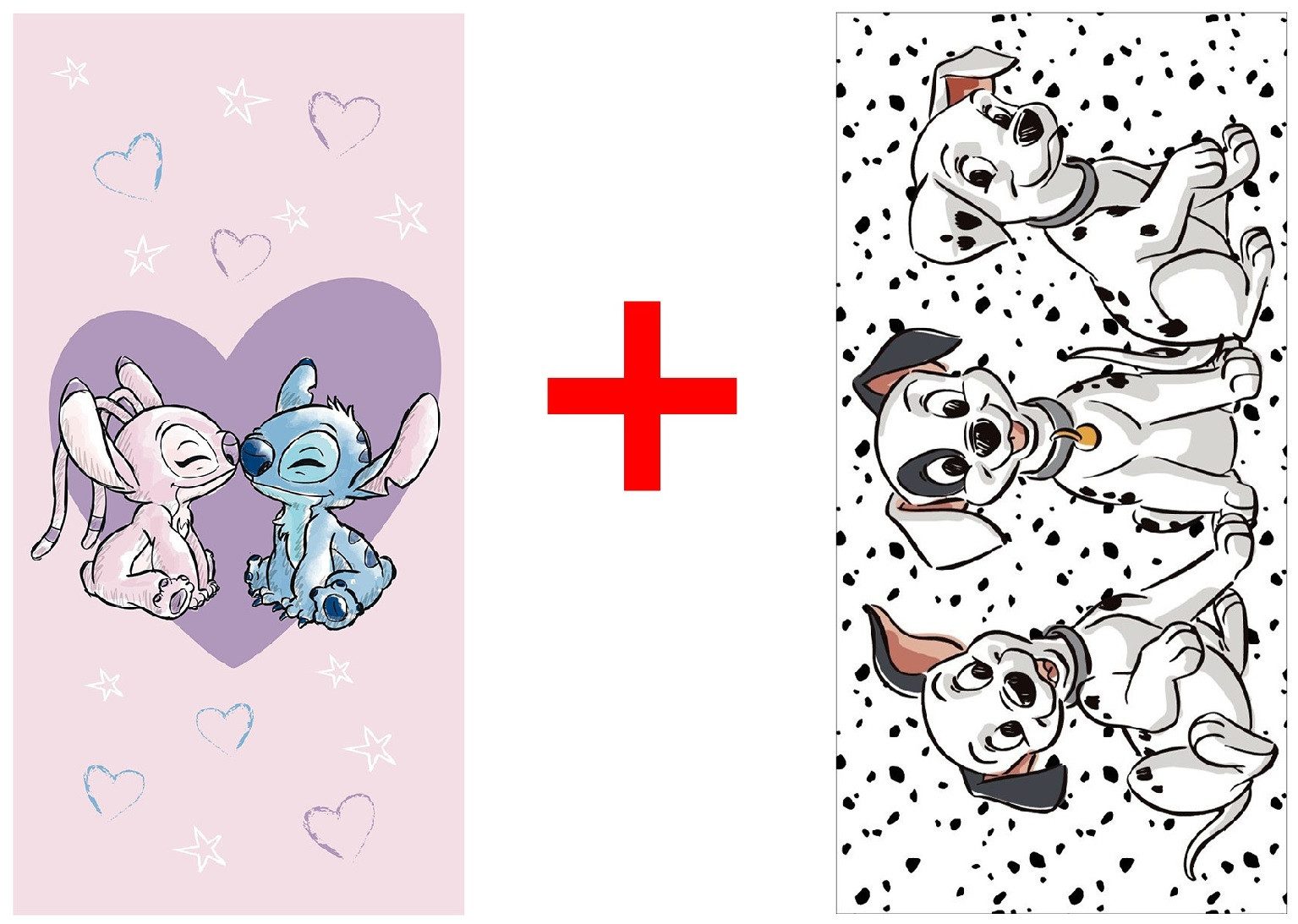 Disney Handtücher Disney Lilo und Stitch + 101 Dalmatiner Handtuch Badetuch günstig online kaufen