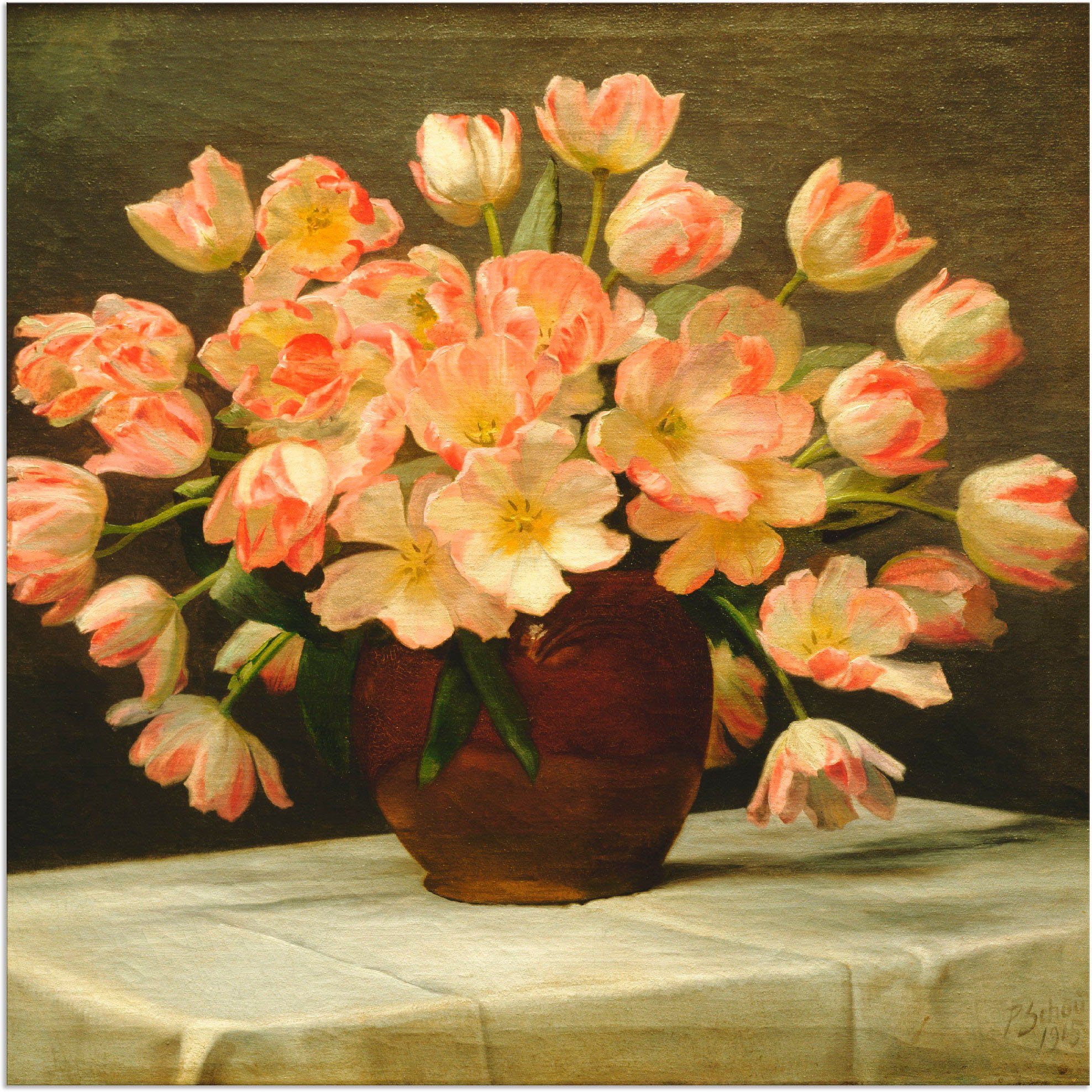Artland Wandbild Tulpen in einer Vase. 1915, Blumen (1 St), als Alubild, Leinwandbild, Wandaufkleber oder Poster in versch. Größen