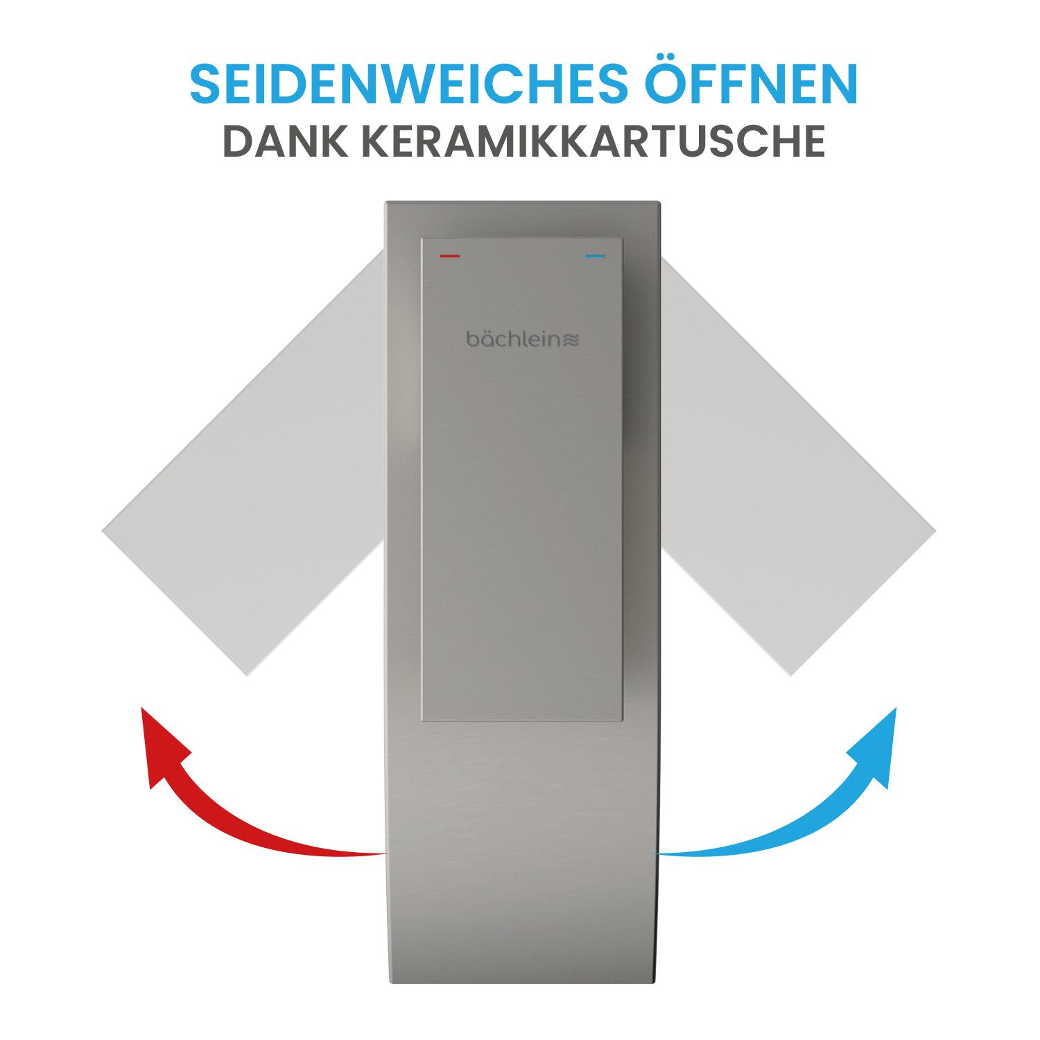 Bächlein Badarmatur Elegante Badarmatur Tamina (Edelstahl gebürstet) hochwertige Designarmatur mit Wasserfalloptik – Bild 3 von 5