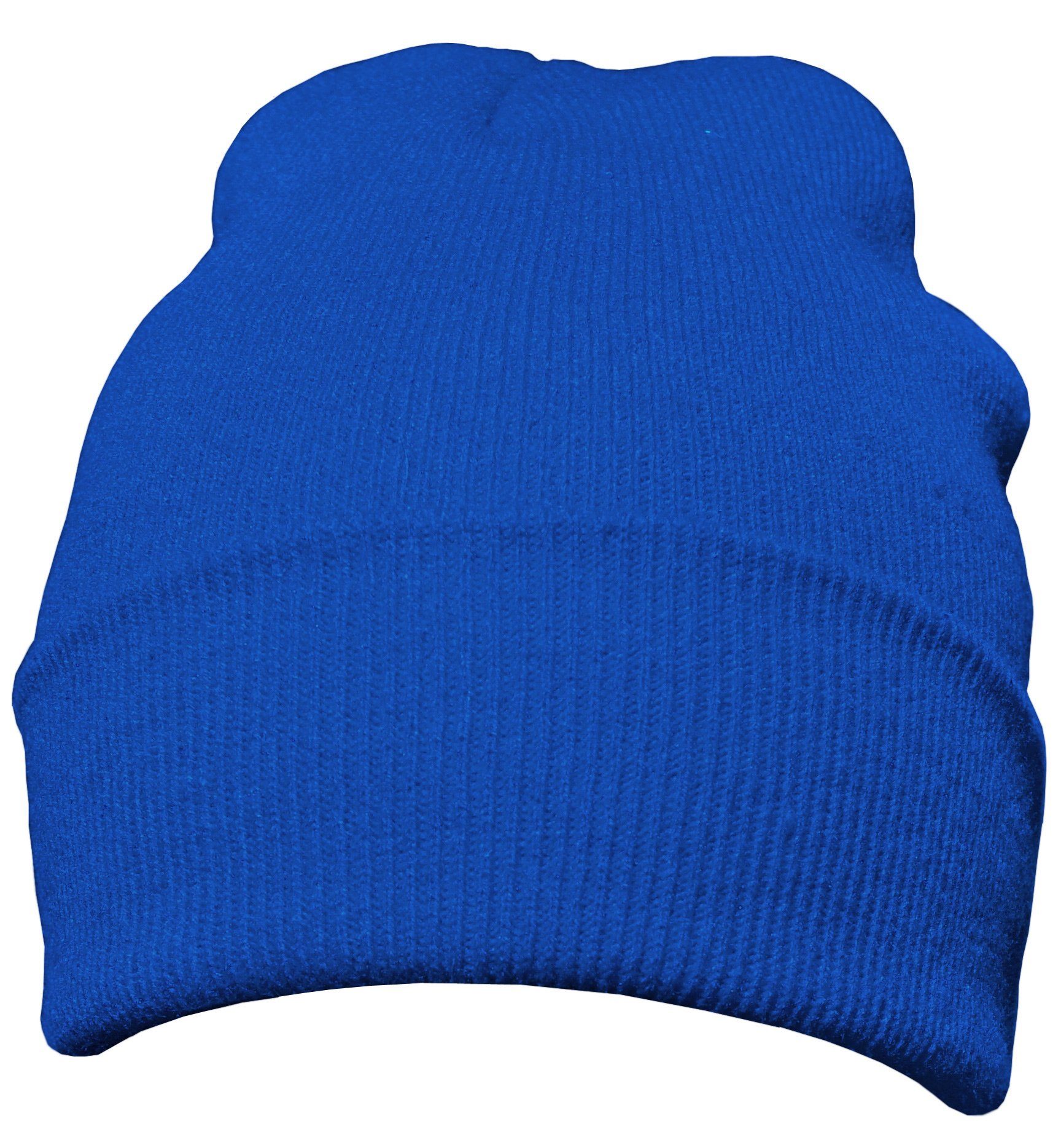 Krempe 1-St) blau klassisches mit Mütze (Packung, Beanie Beanie DonDon Wintermütze, Design,