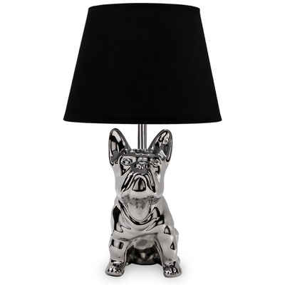 Konsimo Tischleuchte FODIO Tischlampe Tischleuchte, ohne Leuchtmittel, E14, silber/schwarz, Лампиfuß in Bulldog-Form