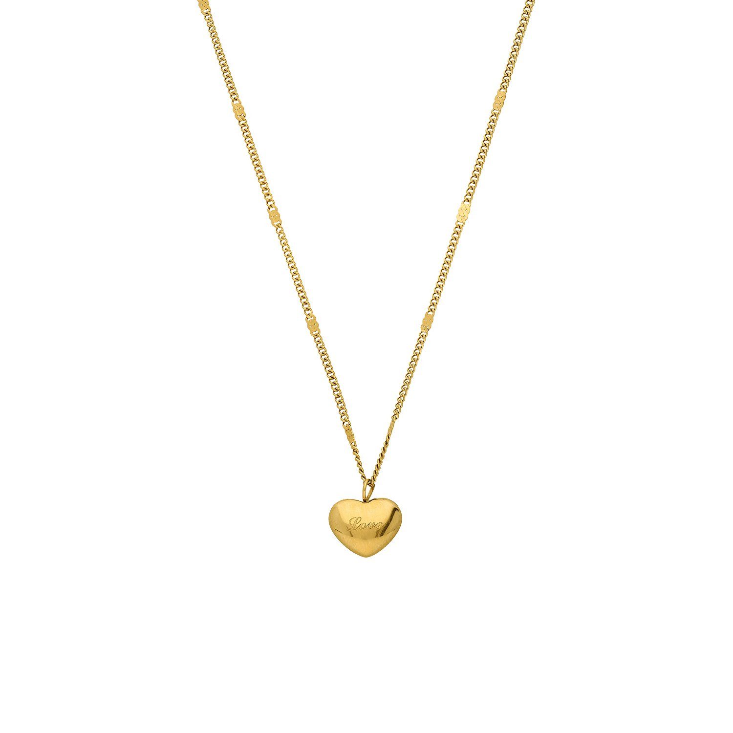 LUCARDI Kette mit Anhänger Halskette - Stahl - Gold - Damen