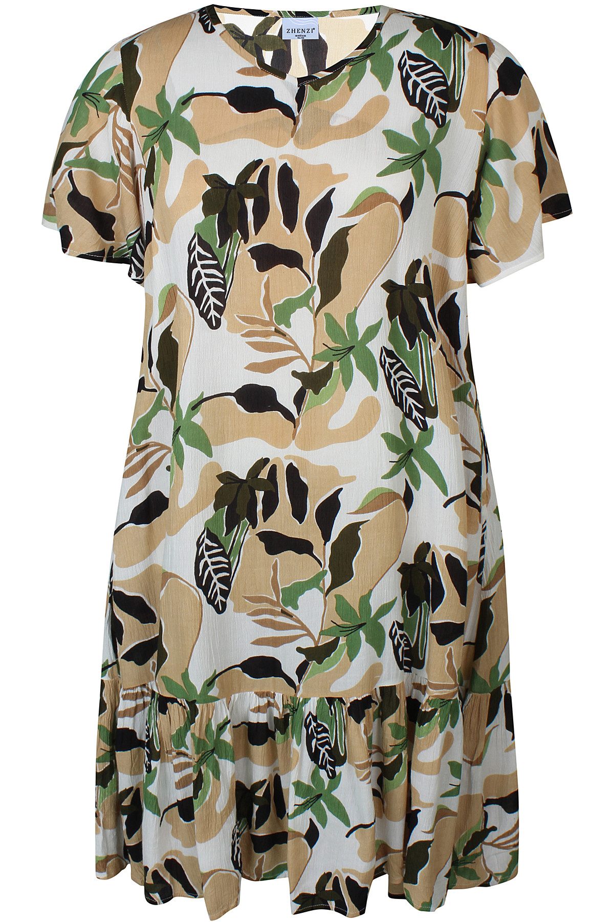 Zhenzi Midikleid Tunikakleid Lyda gemustert Palm günstig online kaufen