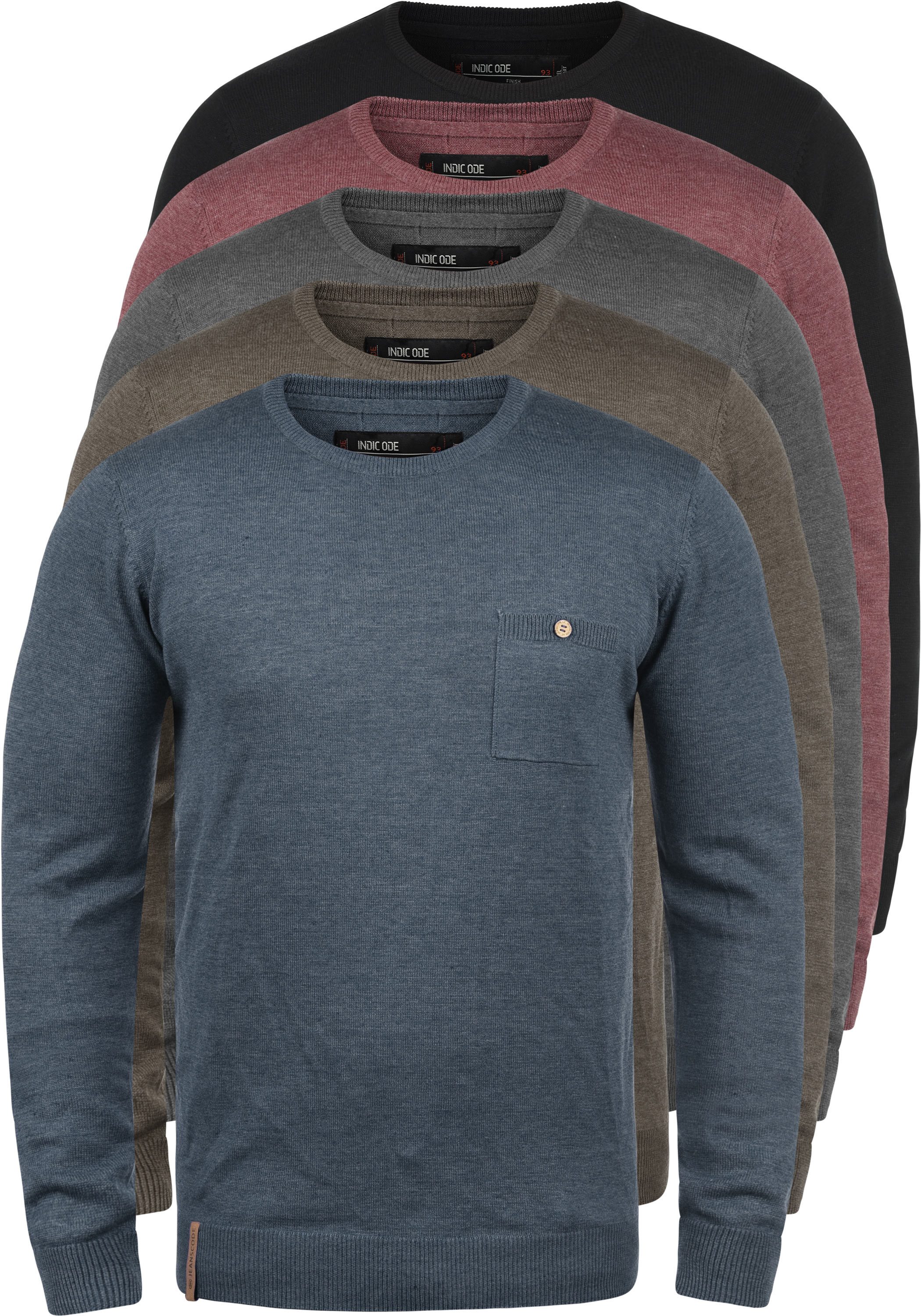 Indicode Strickpullover IDDemarcus Strickpulli mit Brusttasche