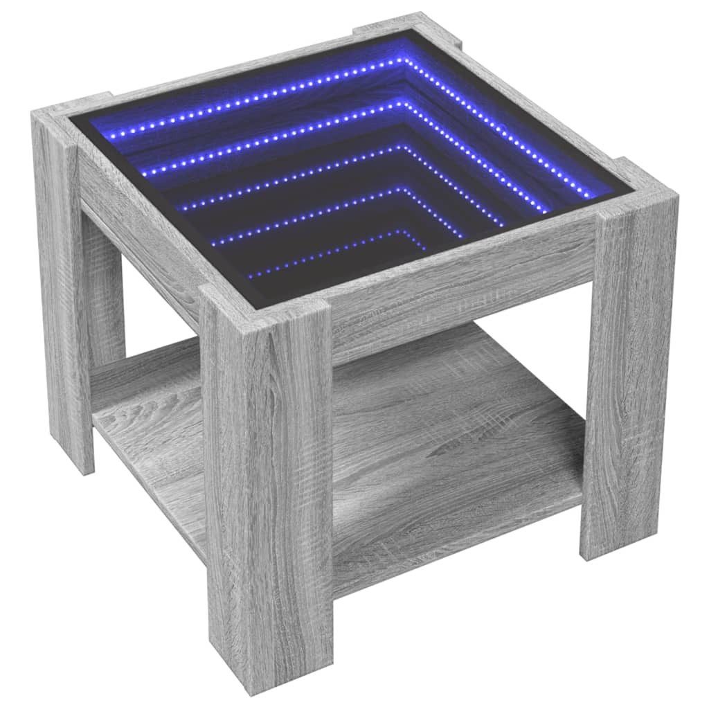 vidaXL Couchtisch LED-Couchtisch Grau Sonoma 53x53x45 günstig online kaufen