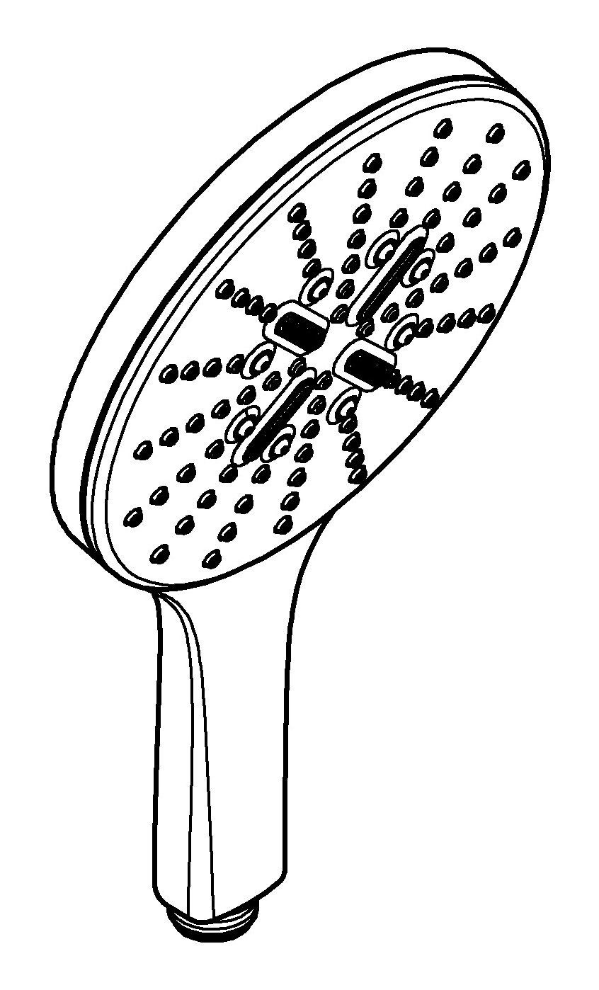 Grohe Handbrause RainShower SmartActive 150, Mit EcoJoy 9,5 l 3 Strahlarten