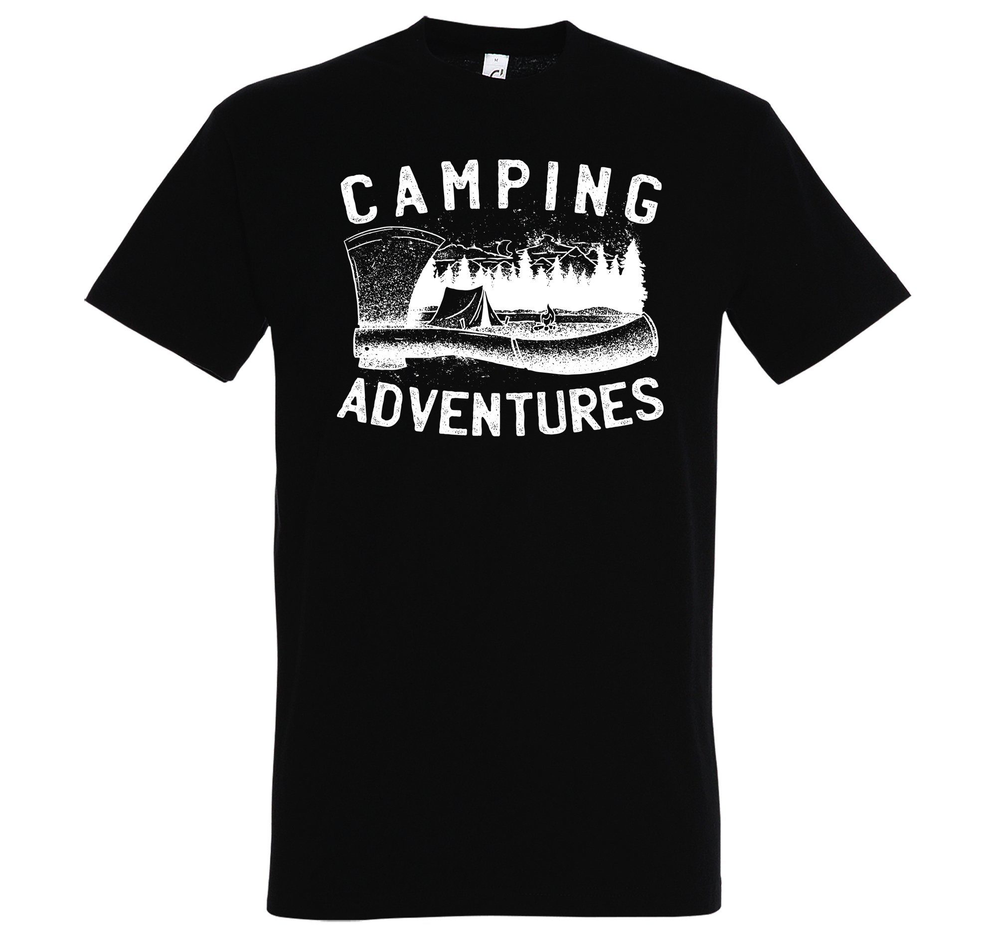 Youth Designz T-Shirt Camping Adventures Herren T-Shirt mit trendigem Frontprint Schwarz