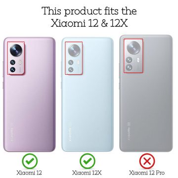 Nalia Smartphone-Hülle Xiaomi 12 Xiaomi 12X, Matte Ring Silikon Hülle / 360 Grad Ring / Standfunktion / Rutschfest