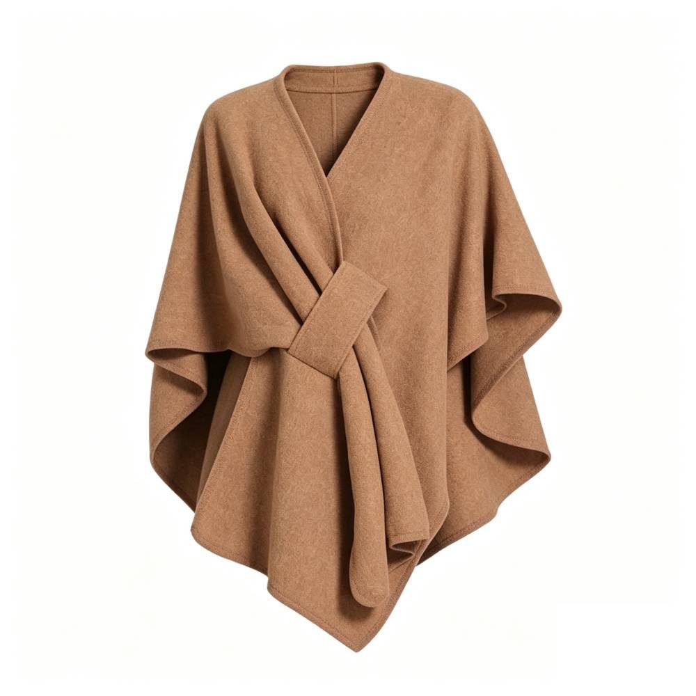 Blusmart Strickponcho Damen Strick Poncho Cape (V-Ausschnitt, Einheitsgröße, Warm Umhang Überwurf) Für Herbst Winter Frühling, Unifarben