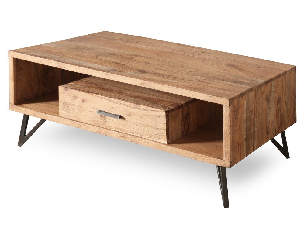 WOLF MÖBEL Wohnzimmertisch HUDSON Couchtisch 118x60 mit 1 Schublade (118x60x45), HUDSON Couchtisch 118x60 mit 1 Schublade