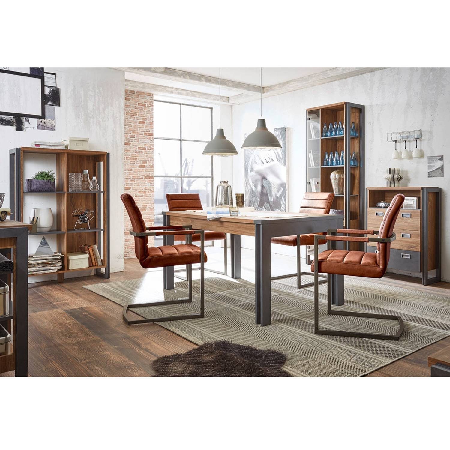 Lomadox Esstisch DALLAS-61 im Industrial Stil - Einrichtungsvorschlag