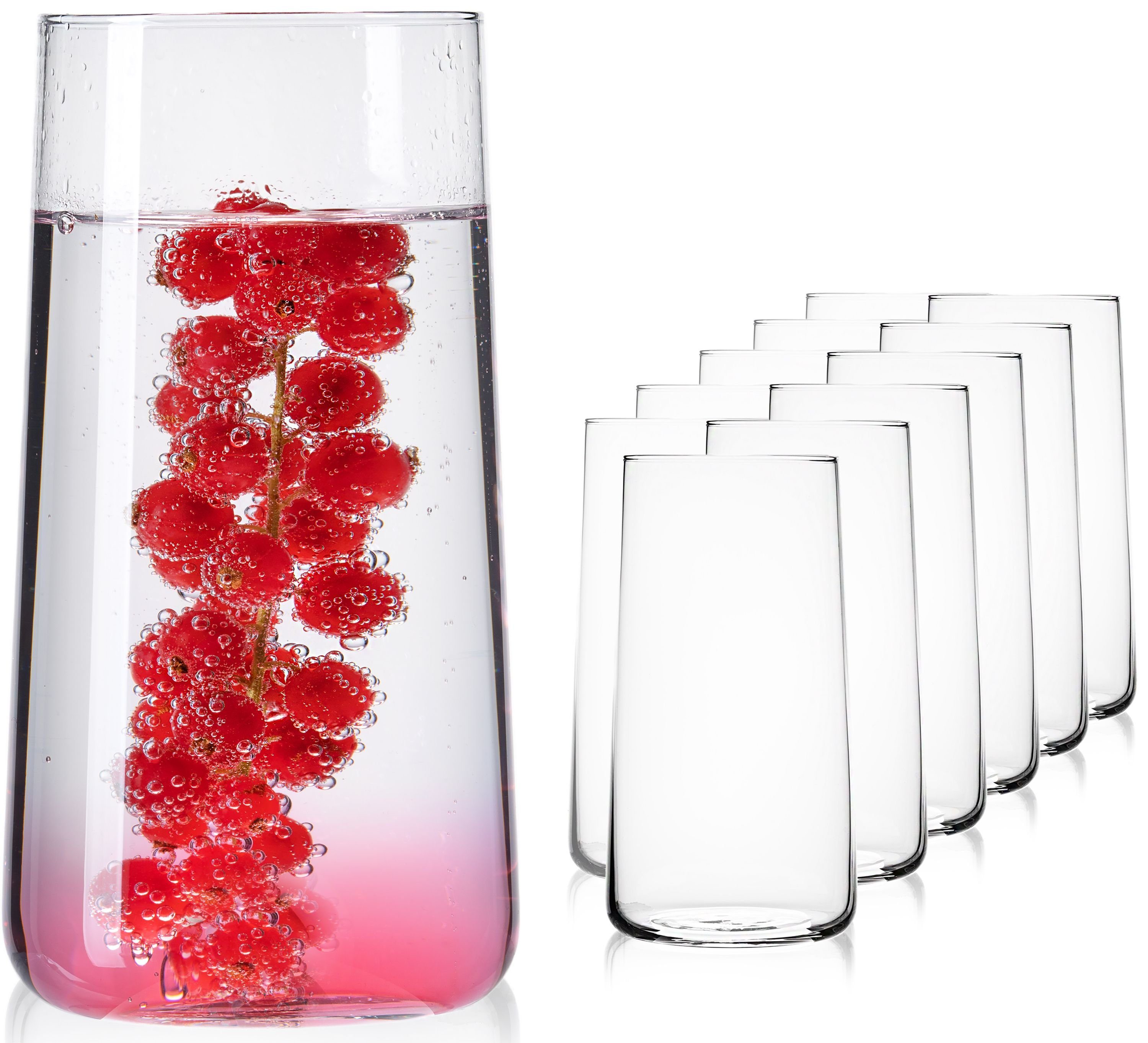 IMPERIAL glass Glas Trinkgläser, Glas, 490ml (max. 550ml) Wassergläser Saftgläser Longdrinkgläser | Gläser