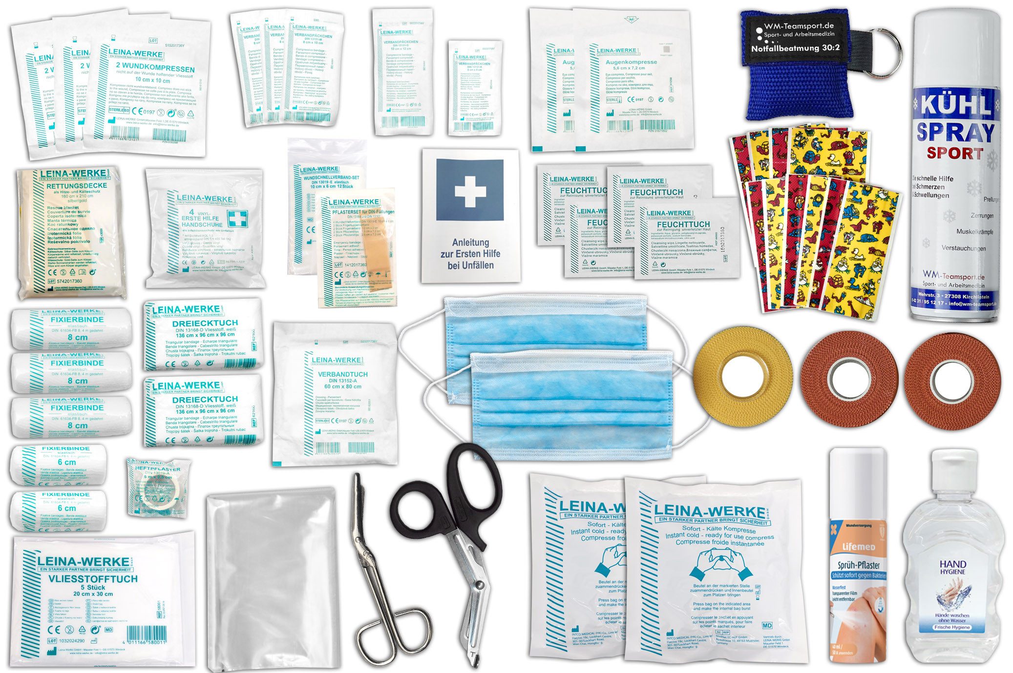 WM-Teamsport Erste-Hilfe-Koffer Sportsanitätskoffer PRO S2 DIN 13157 + Hygiene-Gel & Sprühpflaster