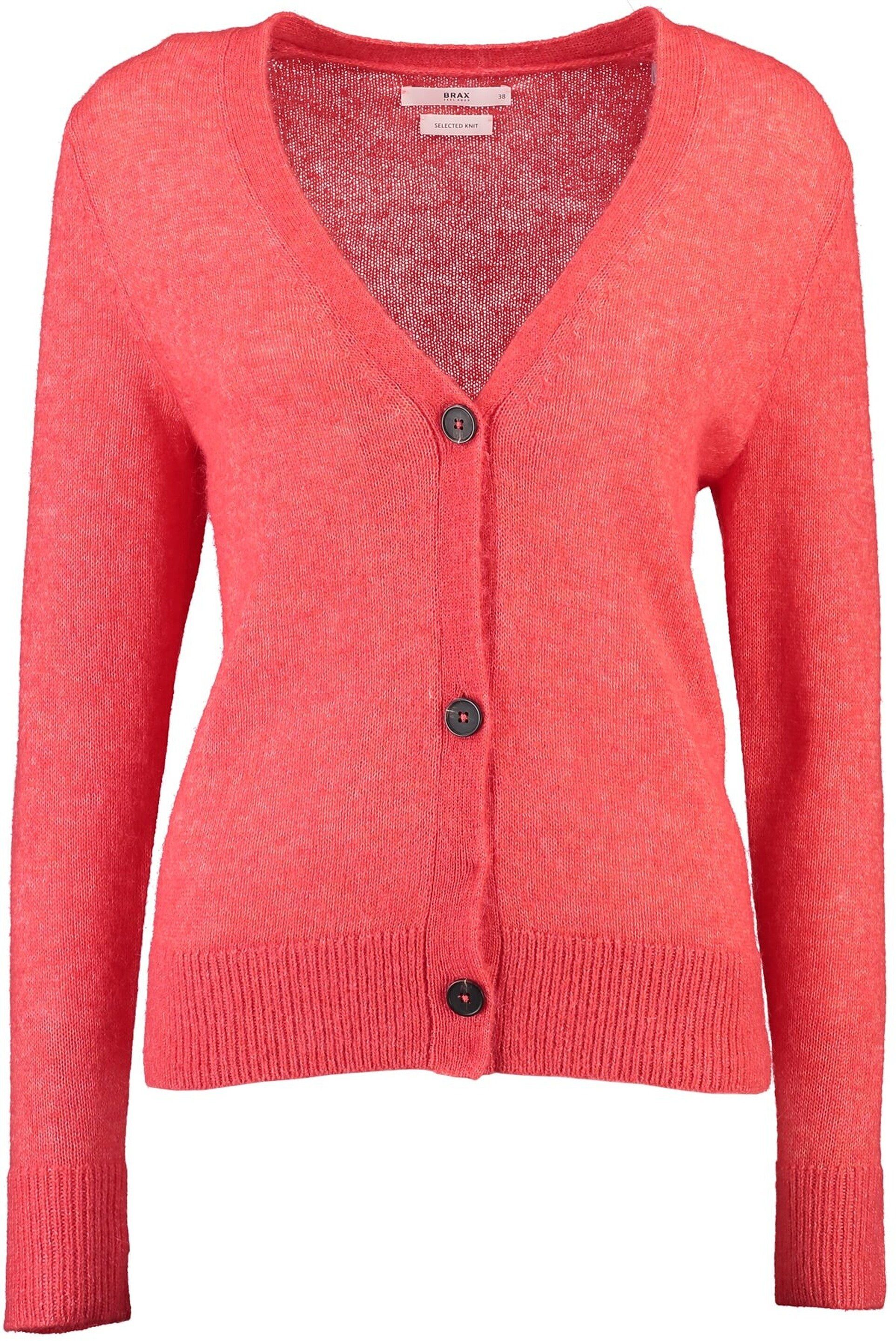 Brax Strickjacke BRAX Strickjacke Alicia orange in softer Wollmix-Qualität