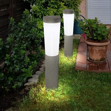 etc-shop LED Gartenleuchte, LED-Leuchtmittel fest verbaut, Kaltweiß, Solarlampen Garten Steinoptik Wegbeleuchtung Außen Solar Solarleuchten