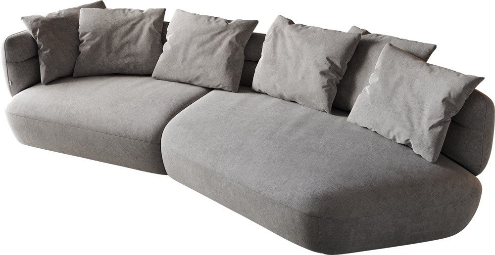 DELIFE Big-Sofa Roya, Mikrofaser Grau 320x140 cm