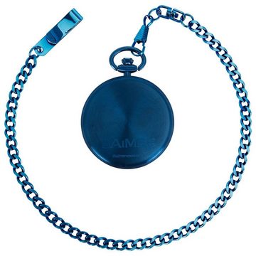 LAiMER Taschenuhr LAiMER Taschenuhr mit Kette 0181 Nussholz, Ionen blau plattiert