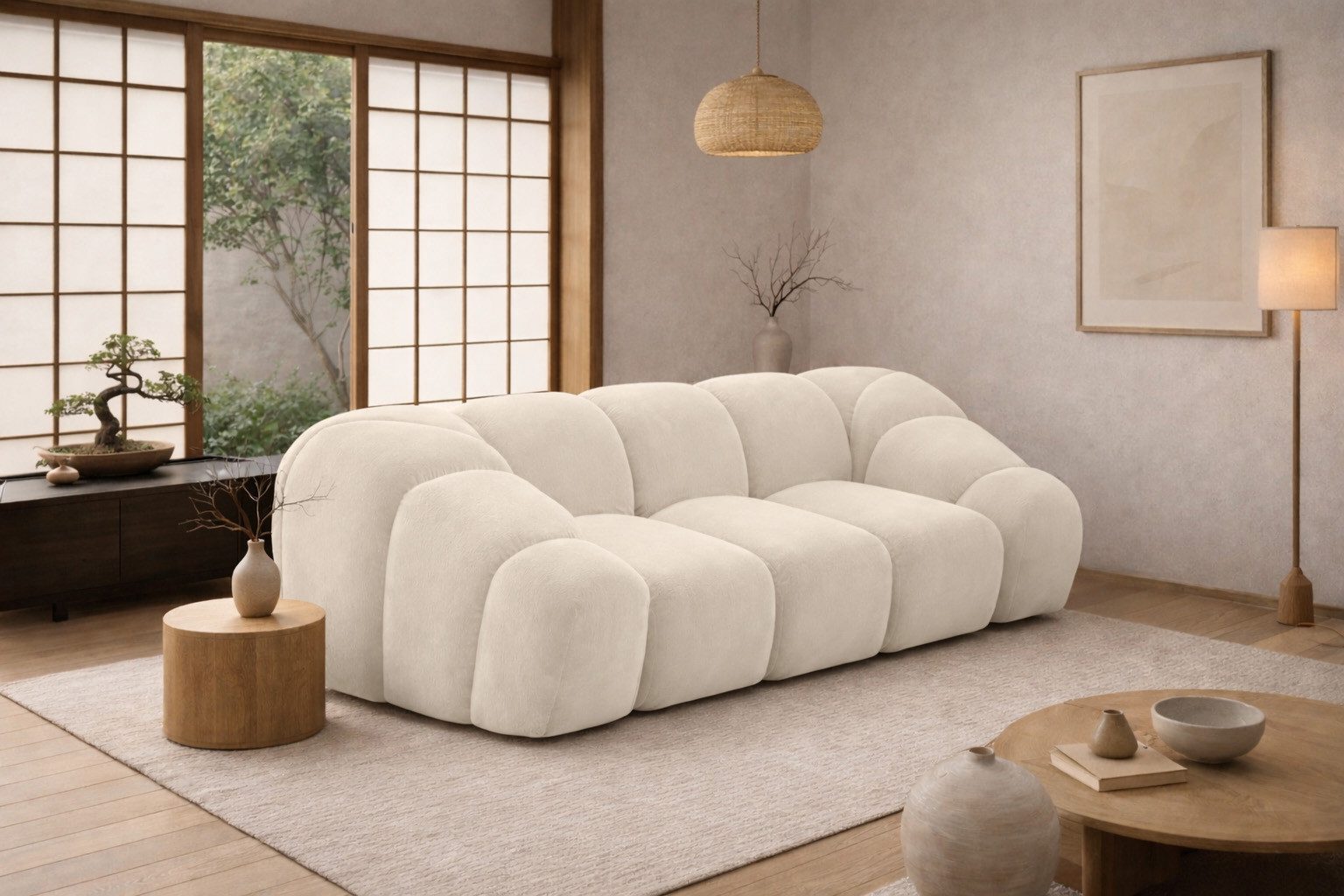 Kaiser Möbel Sofa 2-Sitzer modular für Wohnzimmer, Samtstoff Bluvel, CROISSANT, Einzelsofa, modulares System,hochwertiger Samtstoff