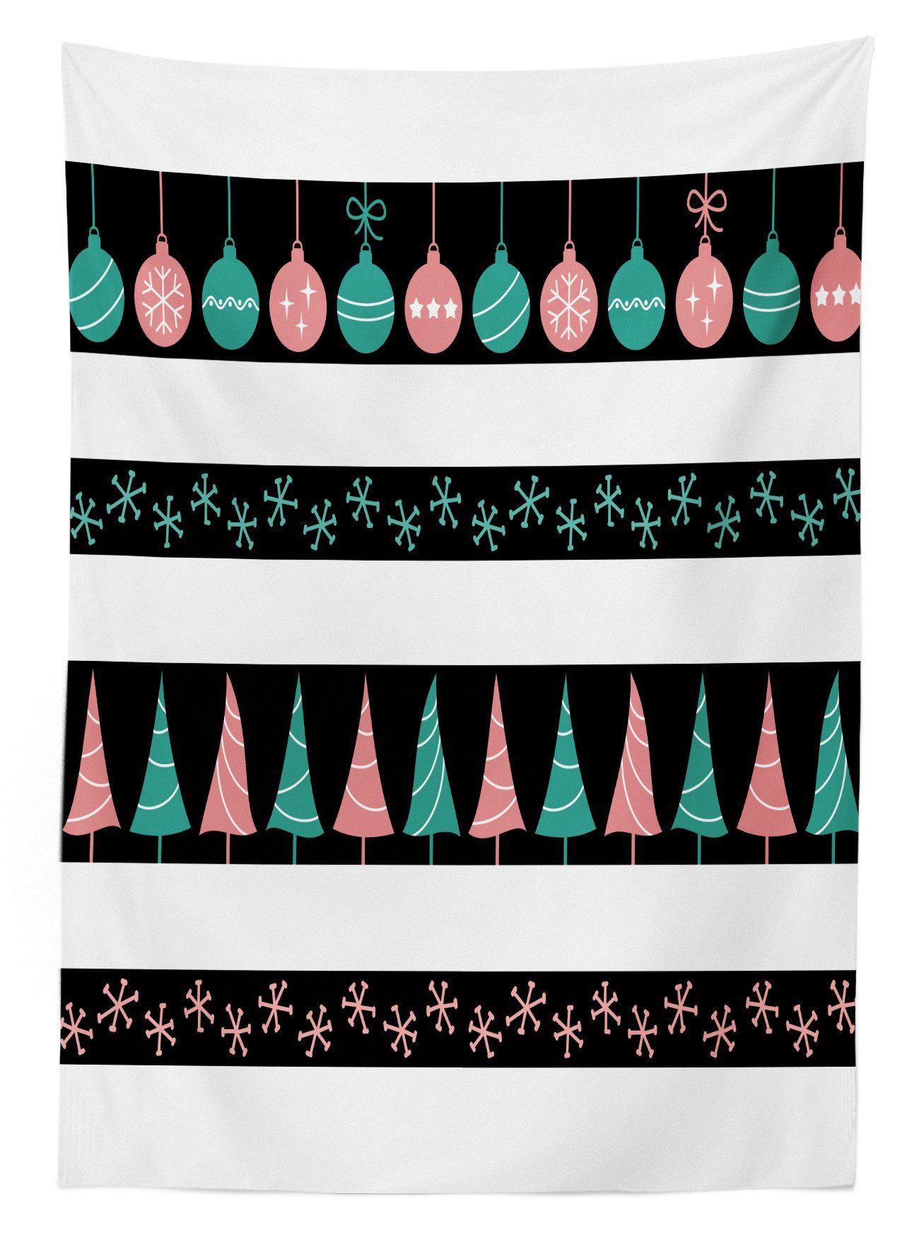 Für den Tischdecke Klare geeignet Außen Schneeflocke Farben, Bereich Farbfest Feiertags Abakuhaus Waschbar Weihnachtszeit