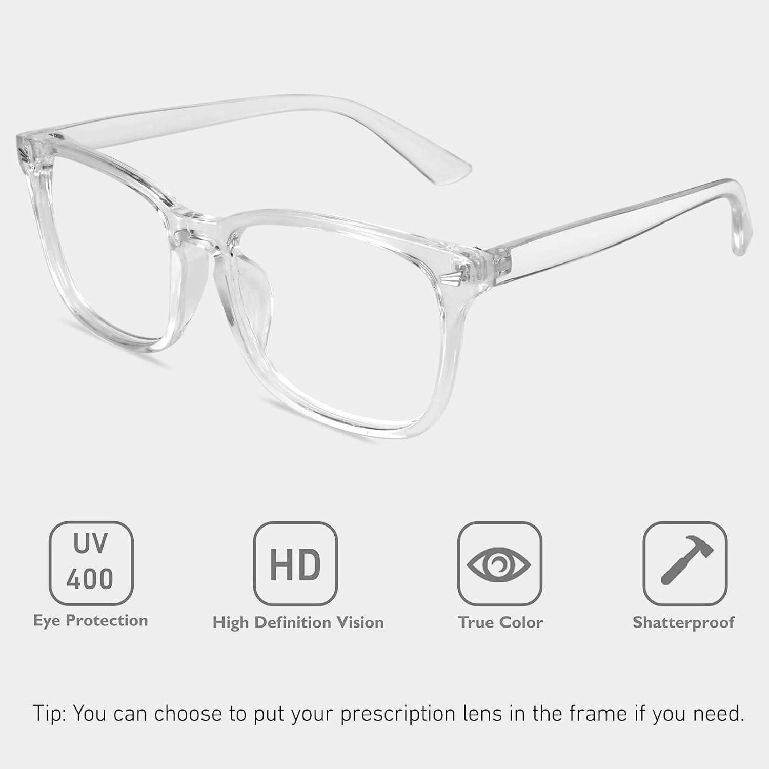 LuxusKollektion Sonnenbrille Brille Hornbrille Nerdbrille Damen Herren UV400 Fake 1 Transparent