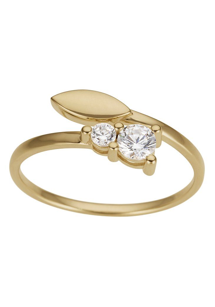 Firetti Goldring Schmuck Geschenk Gold 333 Verschlungen mit Blatt-Optik, mit Zirkonia (synth)