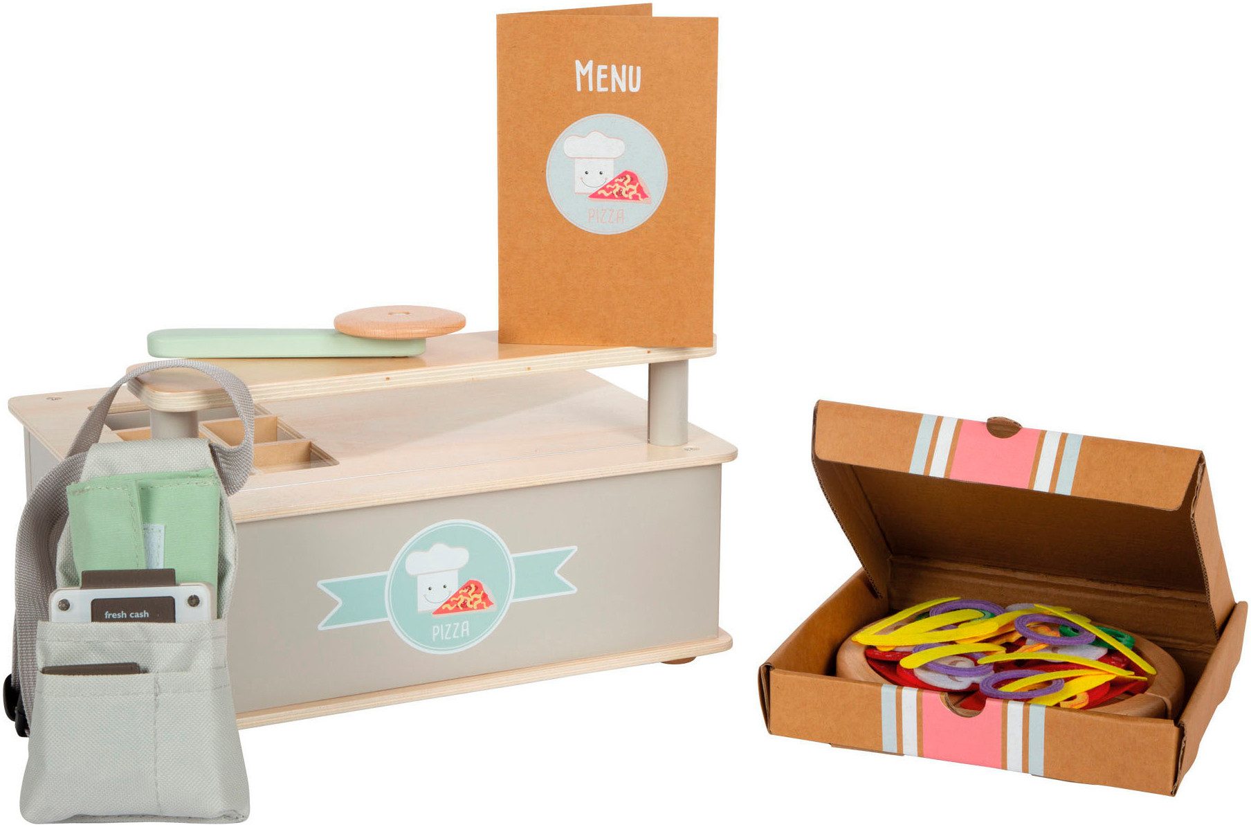 Small Foot Spielküche Pizzeria-Set Filz, Holz, Kunststoff