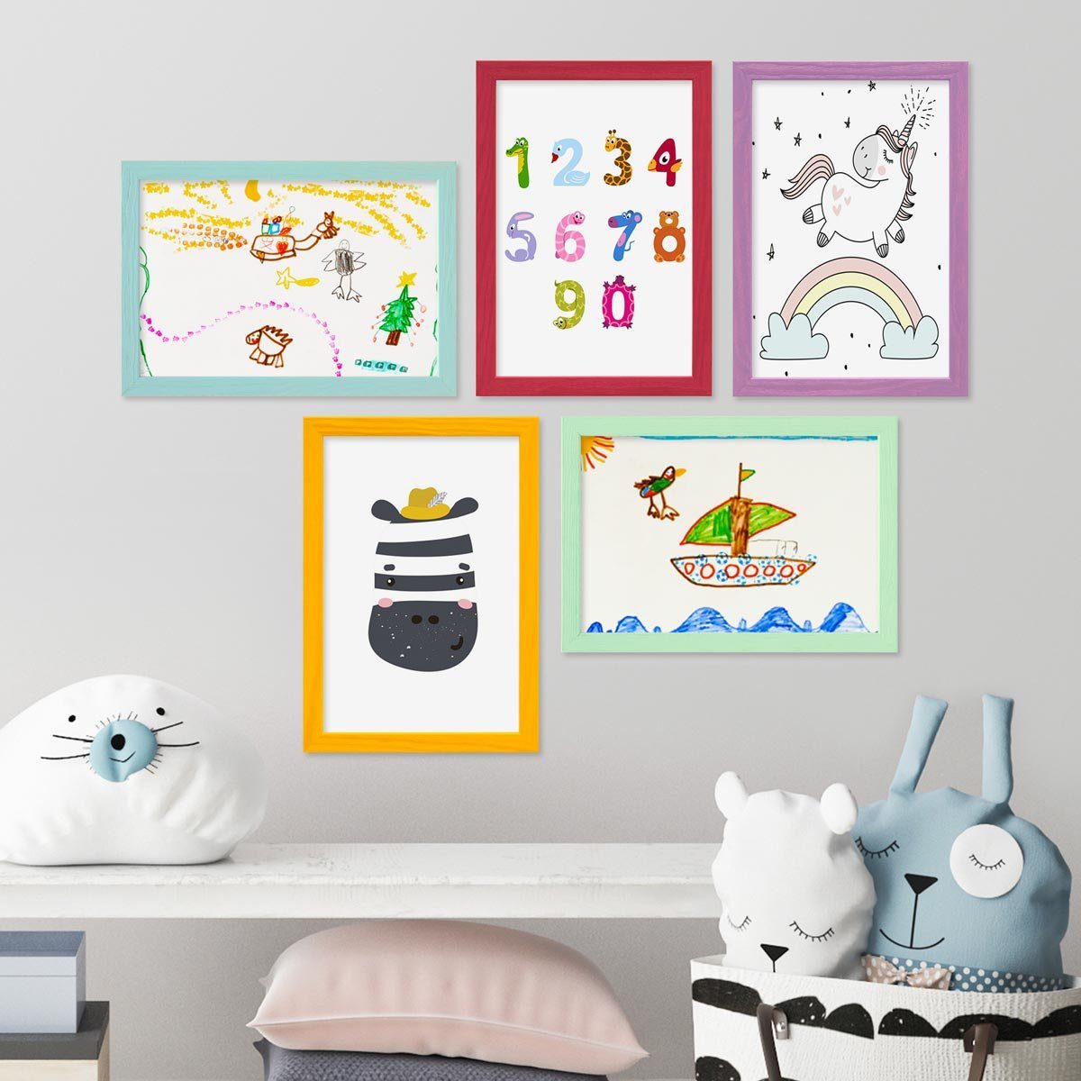 PHOTOLINI Bilderrahmen 5er Set Massivholz-Rahmen - günstig online kaufen