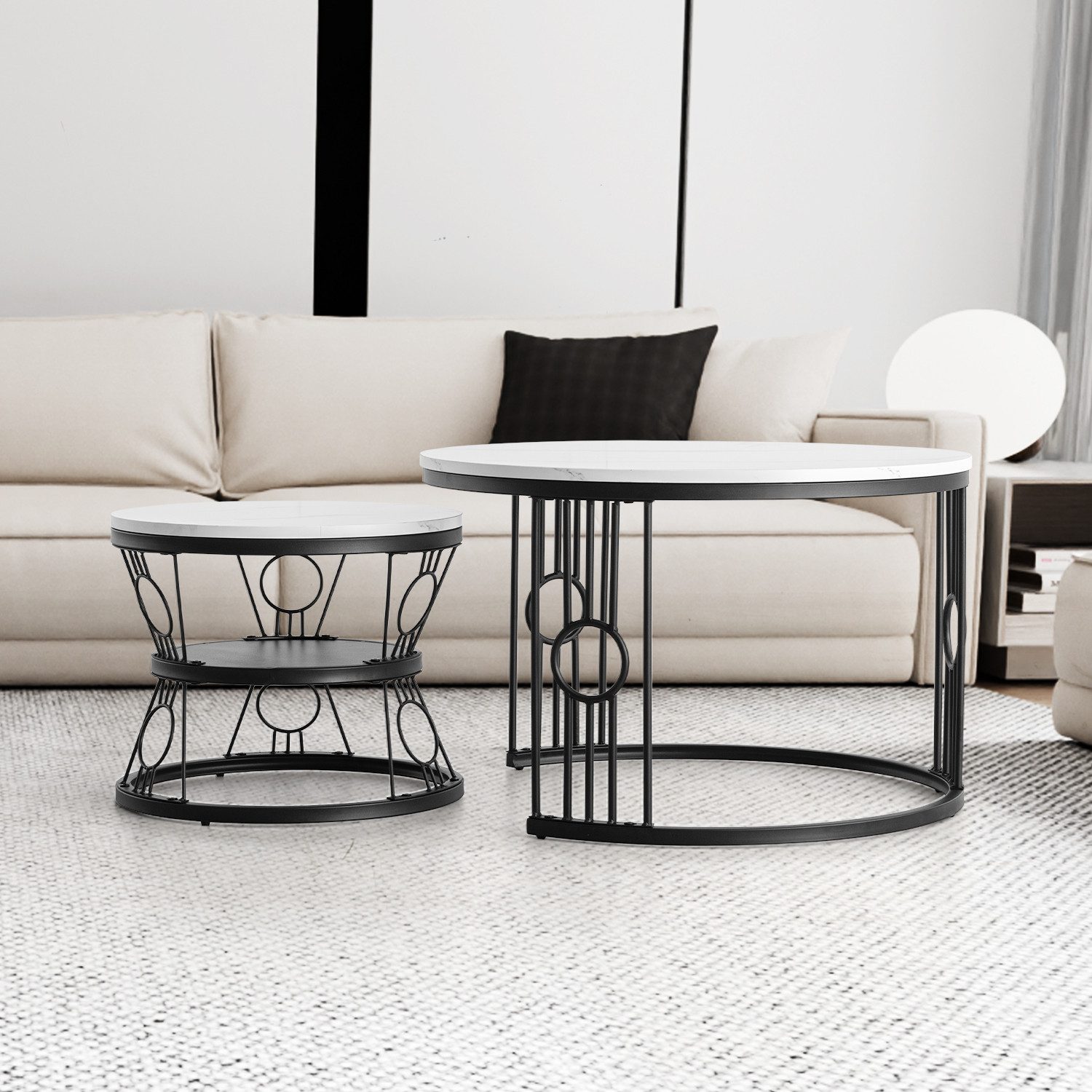 REDOM Couchtisch und 2er Set, Beistelltisch für Schlafzimmer Balkon (Solid günstig online kaufen