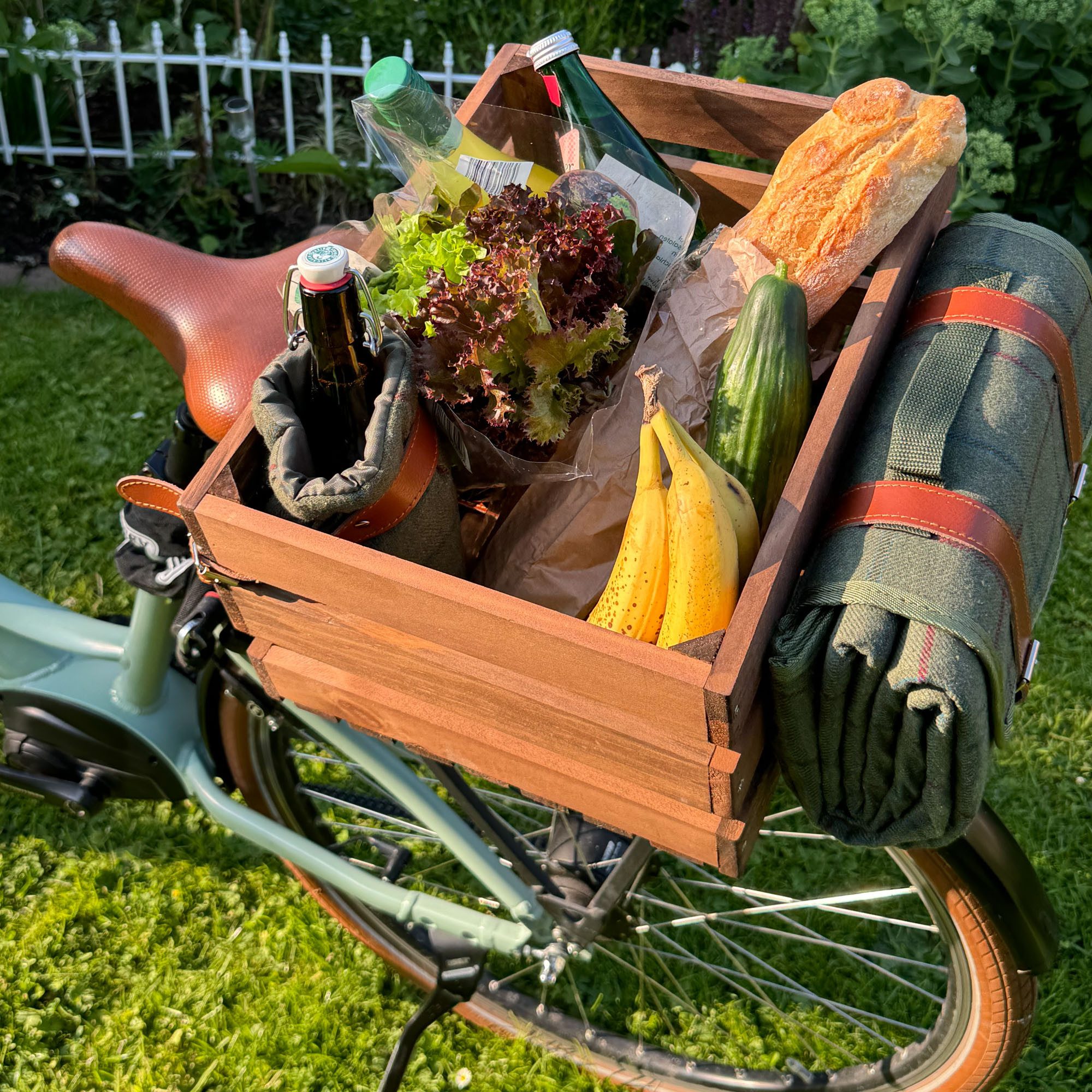 UNUS GARDEN Fahrradkorb Fahrradkiste Picknick Holz günstig online kaufen