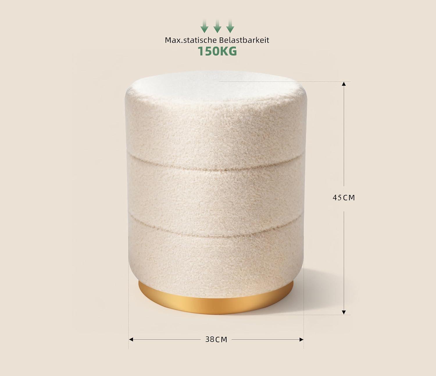 Zedelmaier Sitzhocker rund Hocker Zylindrischer Samthocker Fußbank, Fußbank günstig online kaufen