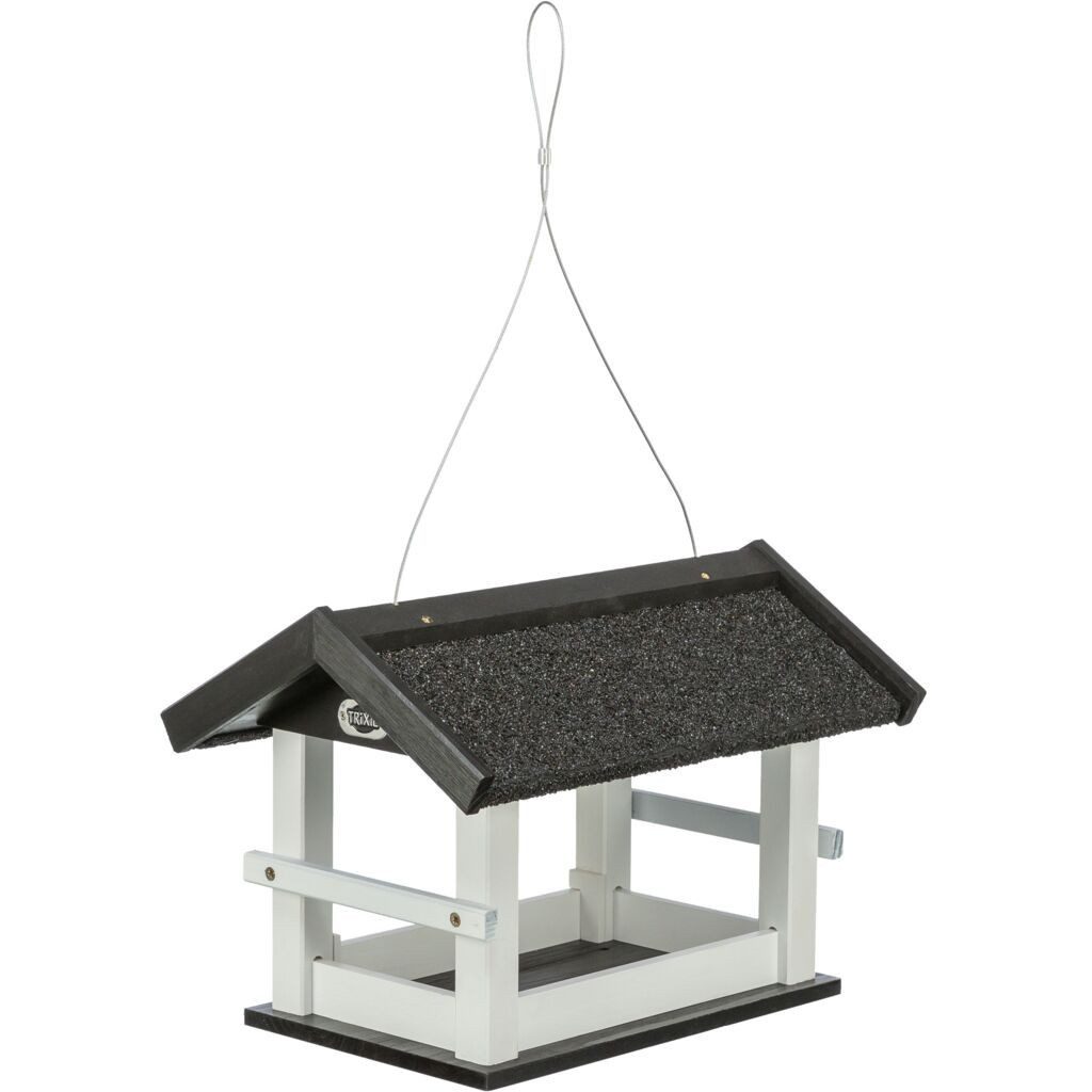 TRIXIE Vogelhaus Vogelfutterhaus zum Aufhängen - schwarz/weiß - 36 × 25 × 25 cm
