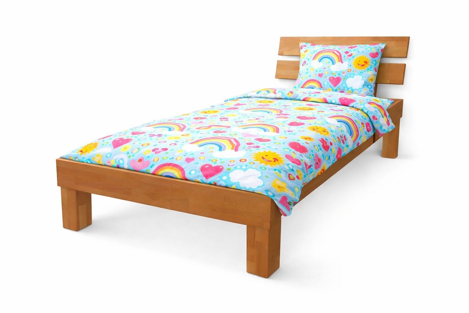 bv-vertrieb Holzbett Holzbett 90x200 Bett Kernbuche Kernbuche massiv 25mm geölt #4073, Kernbuche geölt