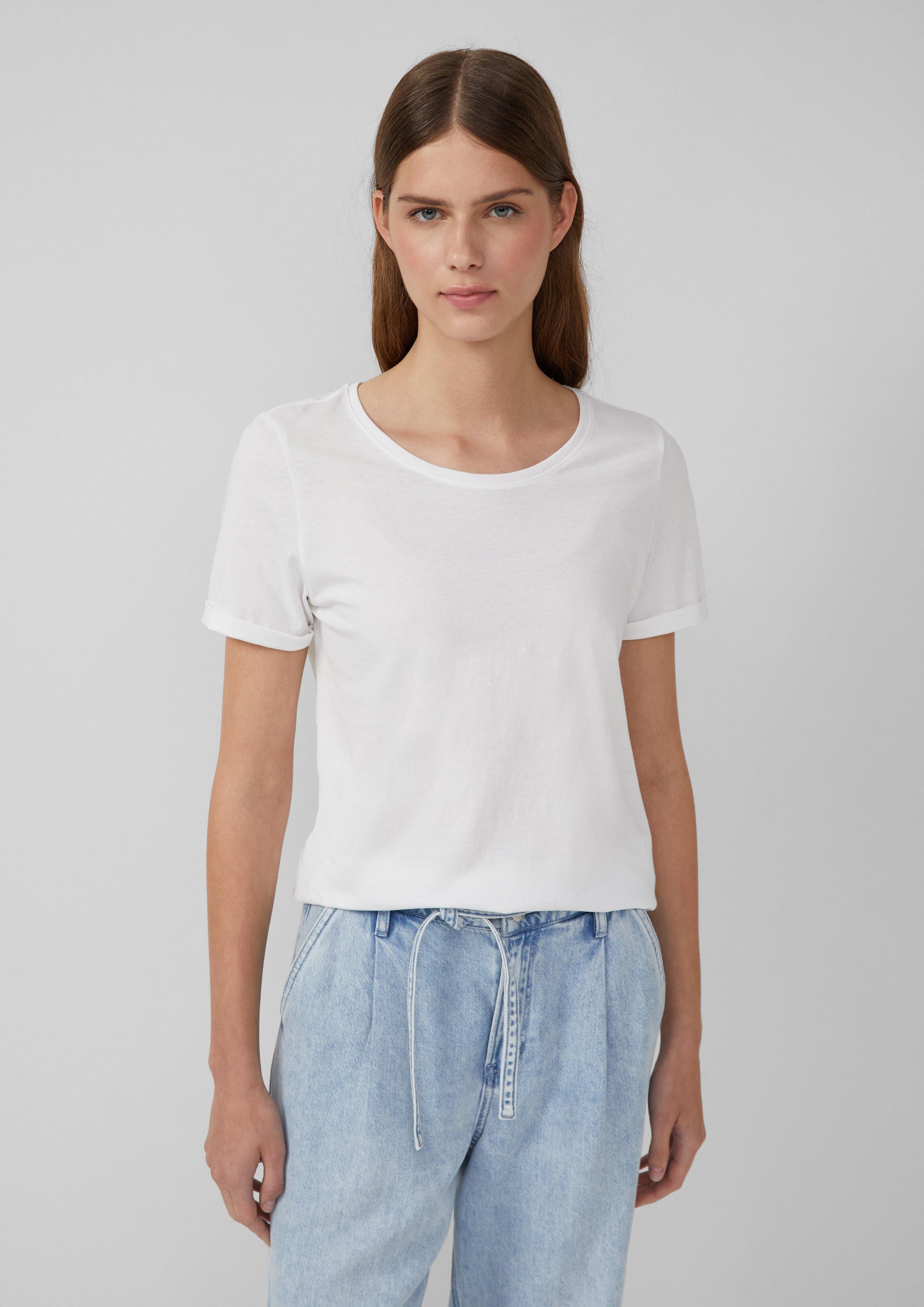 s.Oliver Kurzarmshirt T-Shirt mit Ärmelumschlag günstig online kaufen