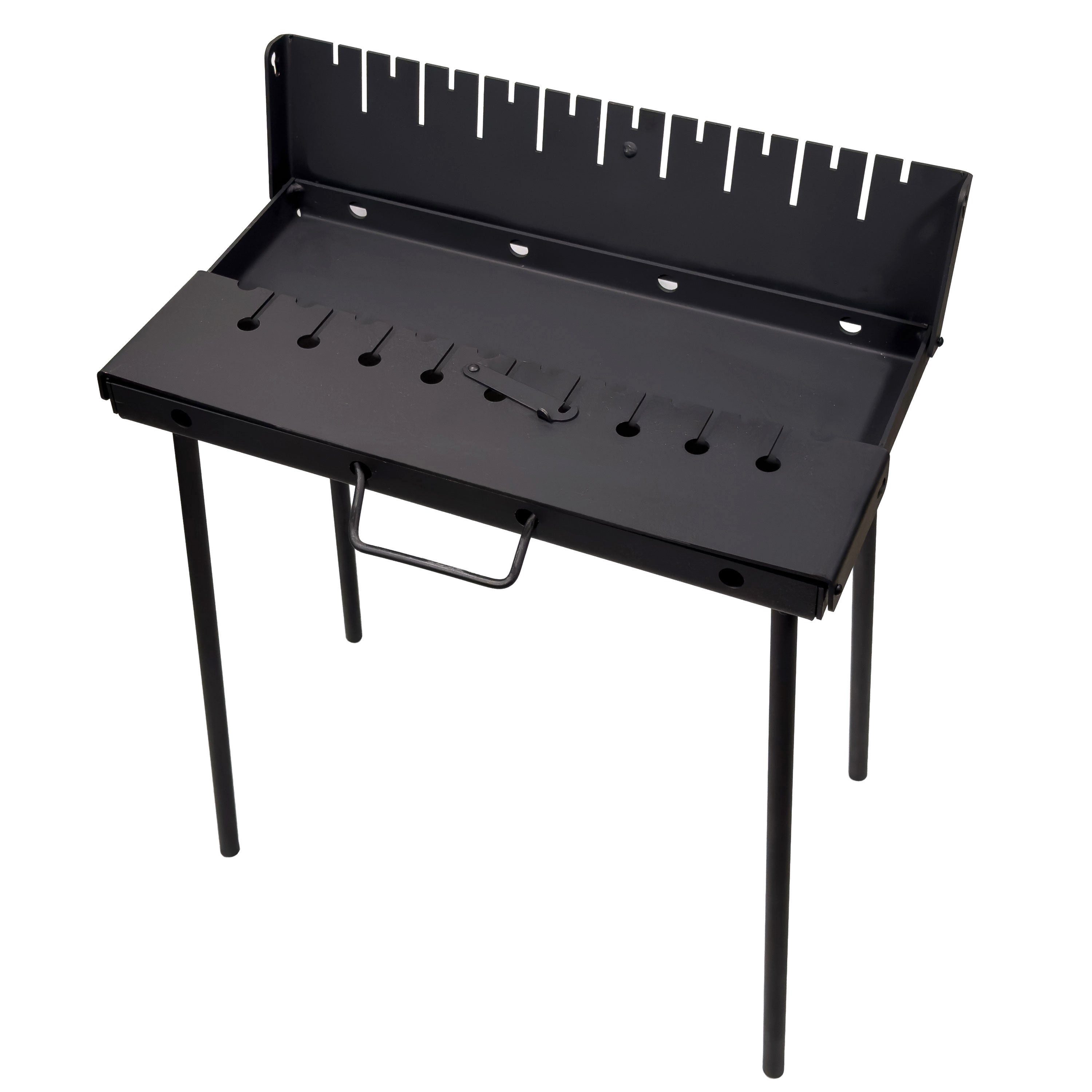 GOROCH Holzkohlegrill Mangal Grill 3 mm Stahl Black Edition für 10 Spieße, Black Edition
