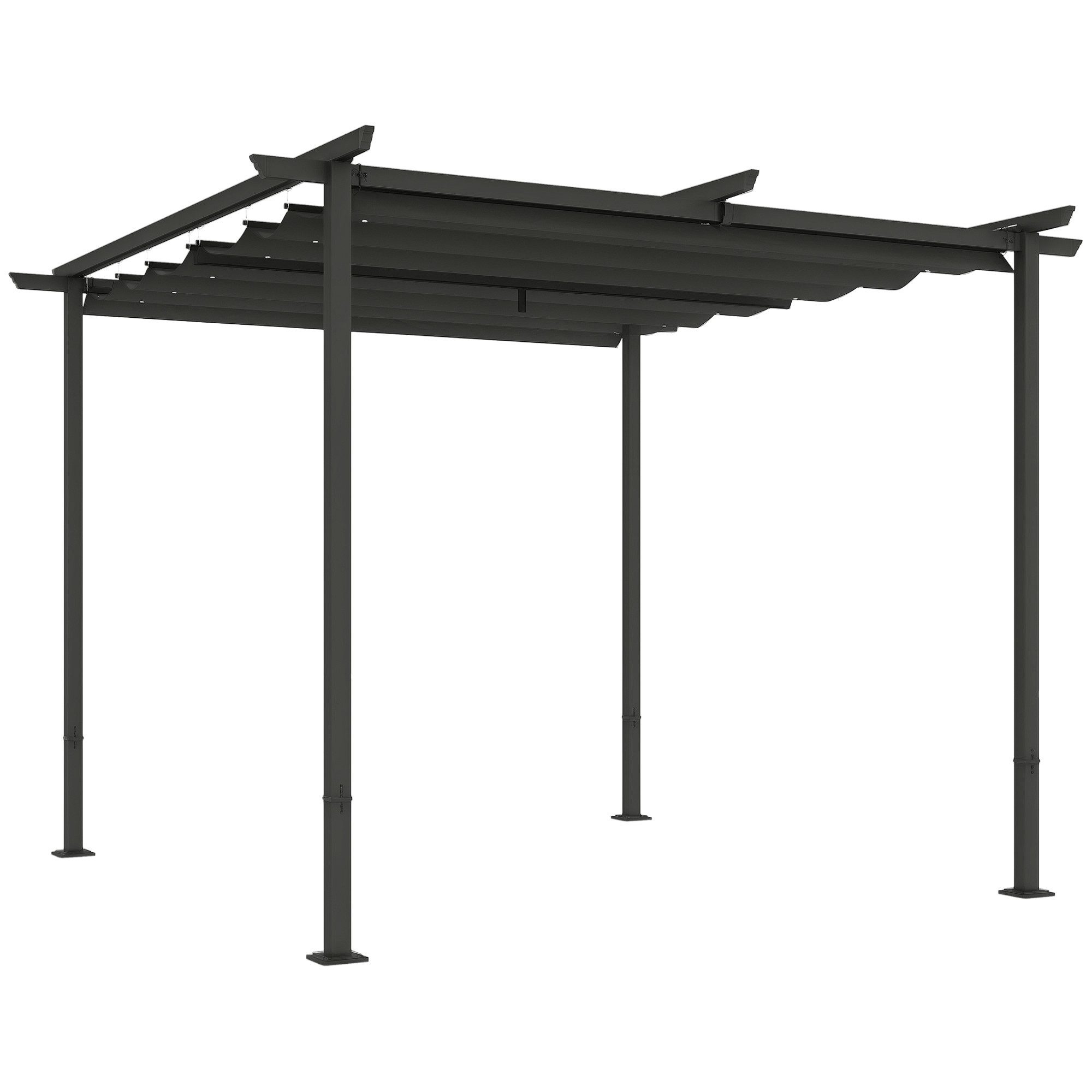 Outsunny Pergola aus Metall, mit Verstellbares Dach, UV Schutz 30+, (Terras günstig online kaufen