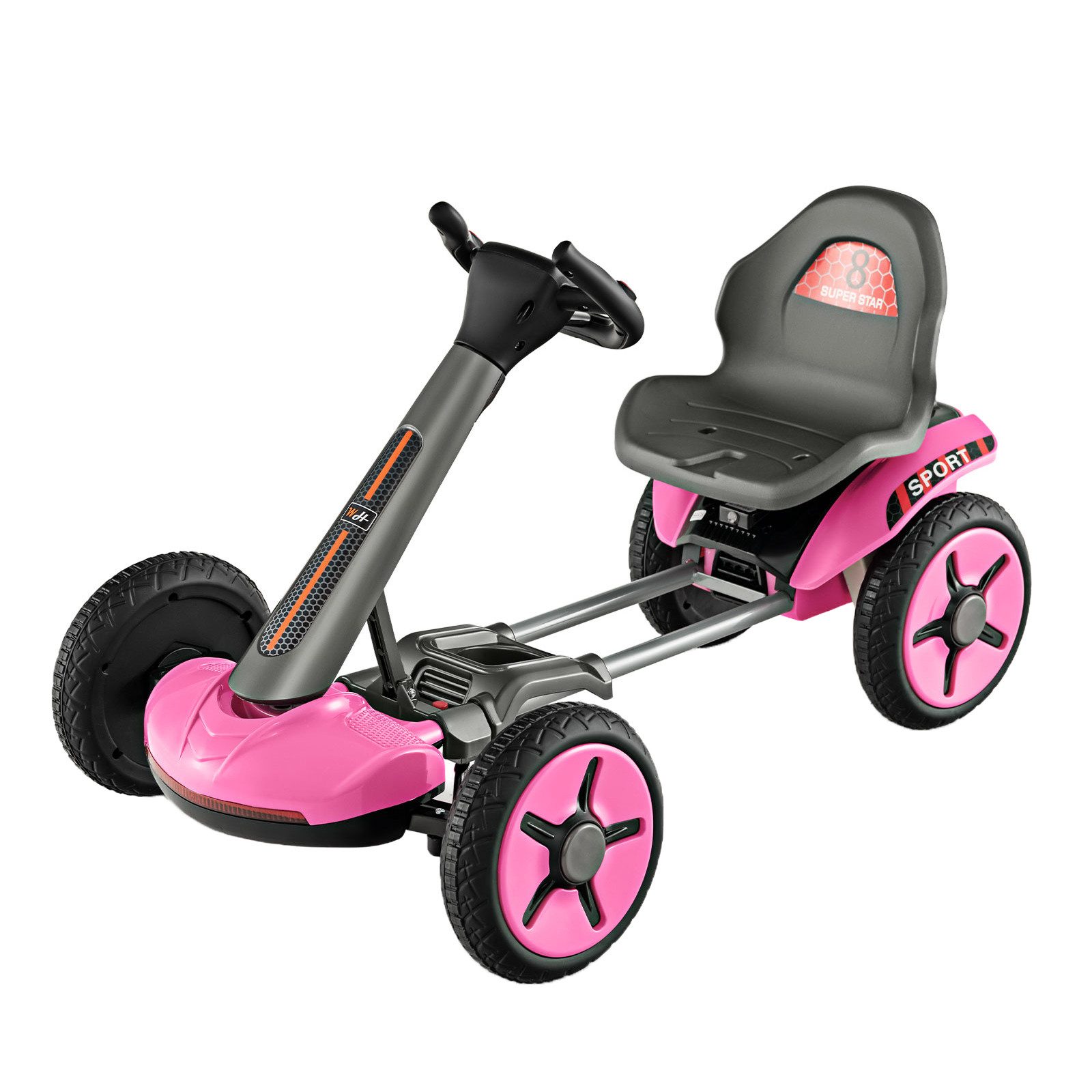 COSTWAY Elektro-Kinderauto 12V Gokart, klappbar & verstellbar