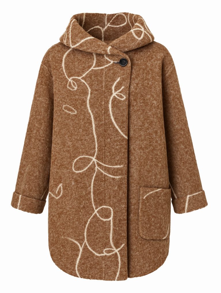 Mississhop Fellimitatmantel Damen Übergangsmantel mit Muster günstig online kaufen