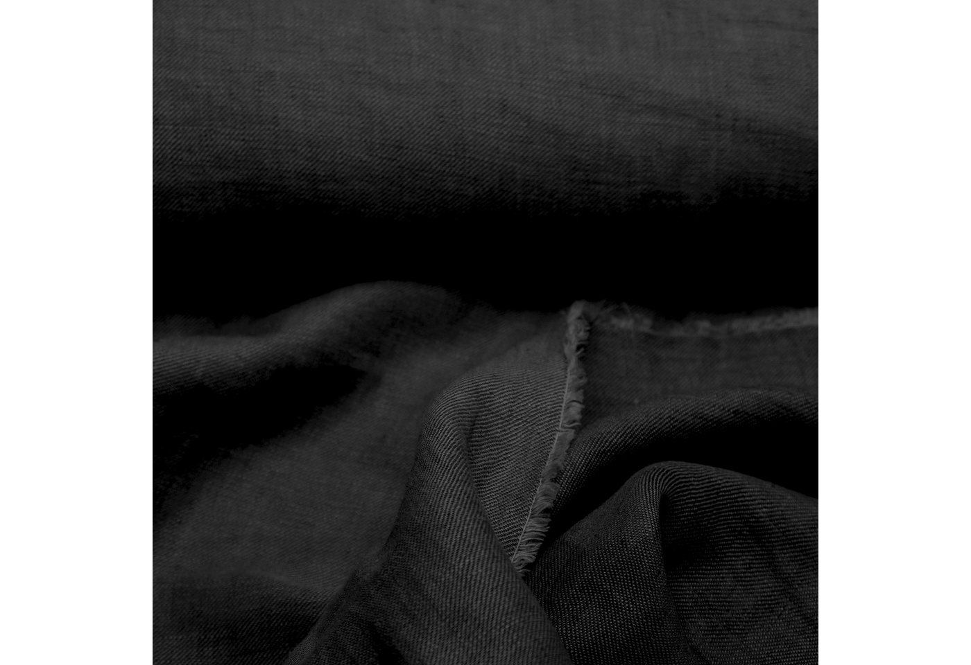 Thumbnail - larissastoffe Stoff Leinenstoff Meterware schwarz Feinleinen Premiumqualität, Meterware, 50 cm x 150 cm