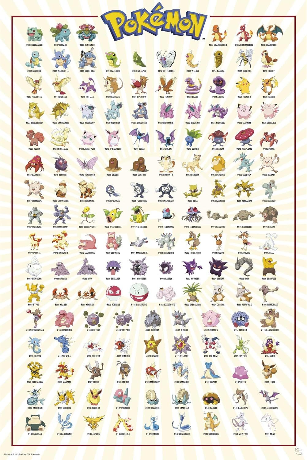 Poster Pokemon - Pokémon - Poster - Kanto 151 günstig online kaufen