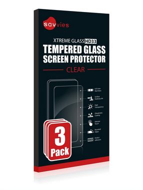 Savvies Schutzfolie Panzerglas für Samsung Galaxy A10s, (3 Stück), Schutzglas Echtglas 9H klar
