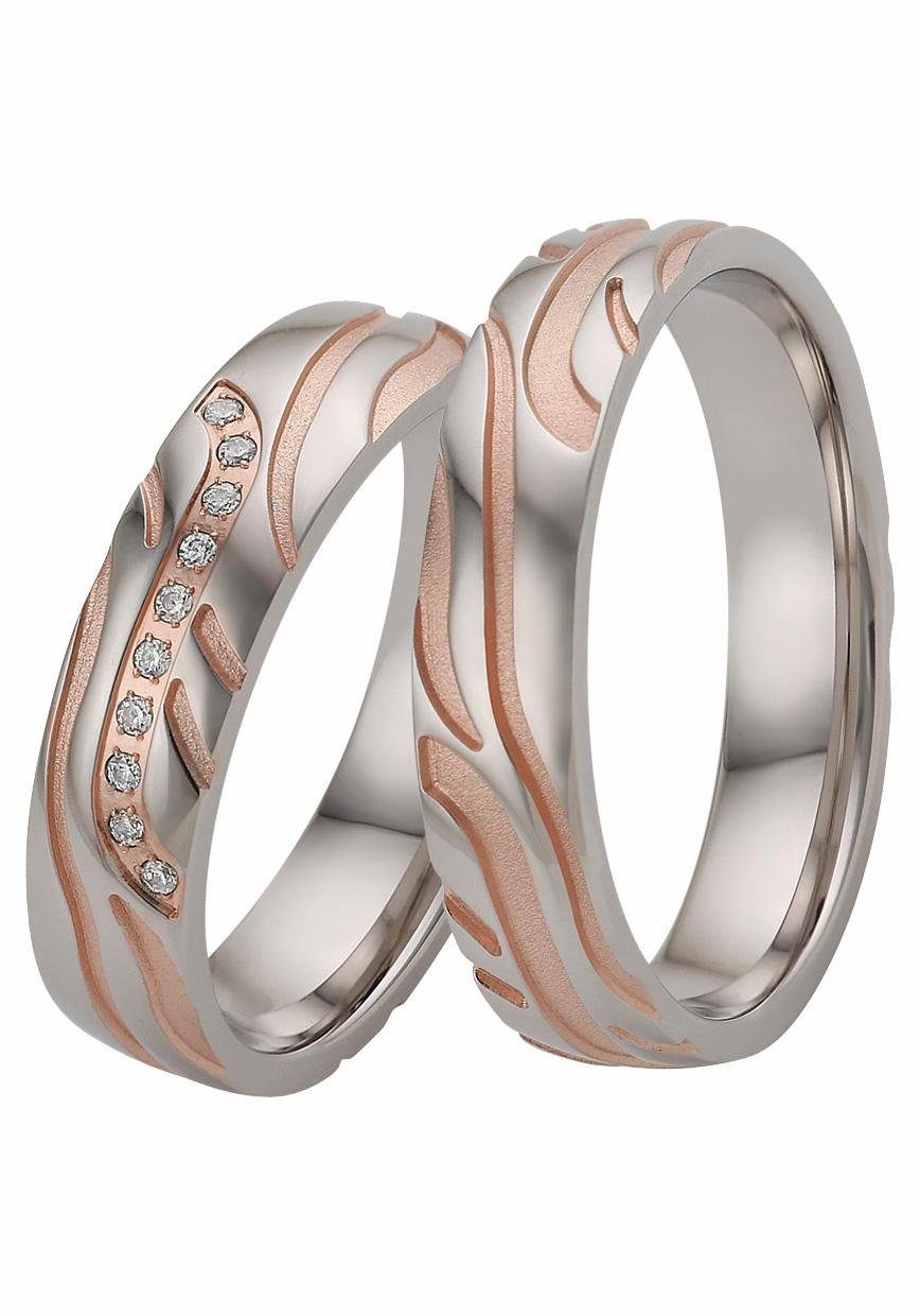 Firetti Trauring Schmuck Geschenk Hochzeit Ehering "LIEBE", wahlweise mit oder ohne Zirkonia (synth)