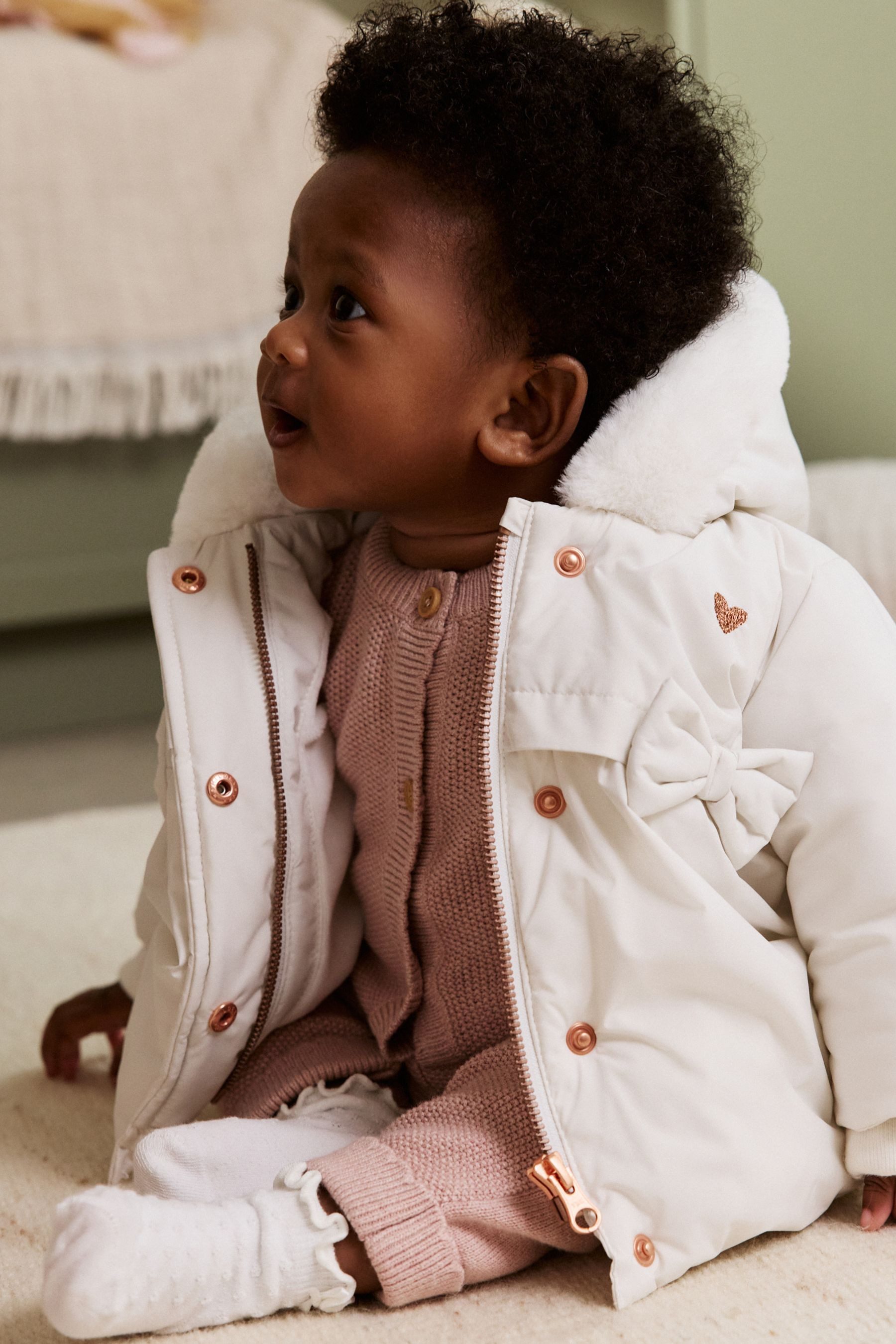 Next Parka Baby Pufferjacke mit Schleife (1-St)