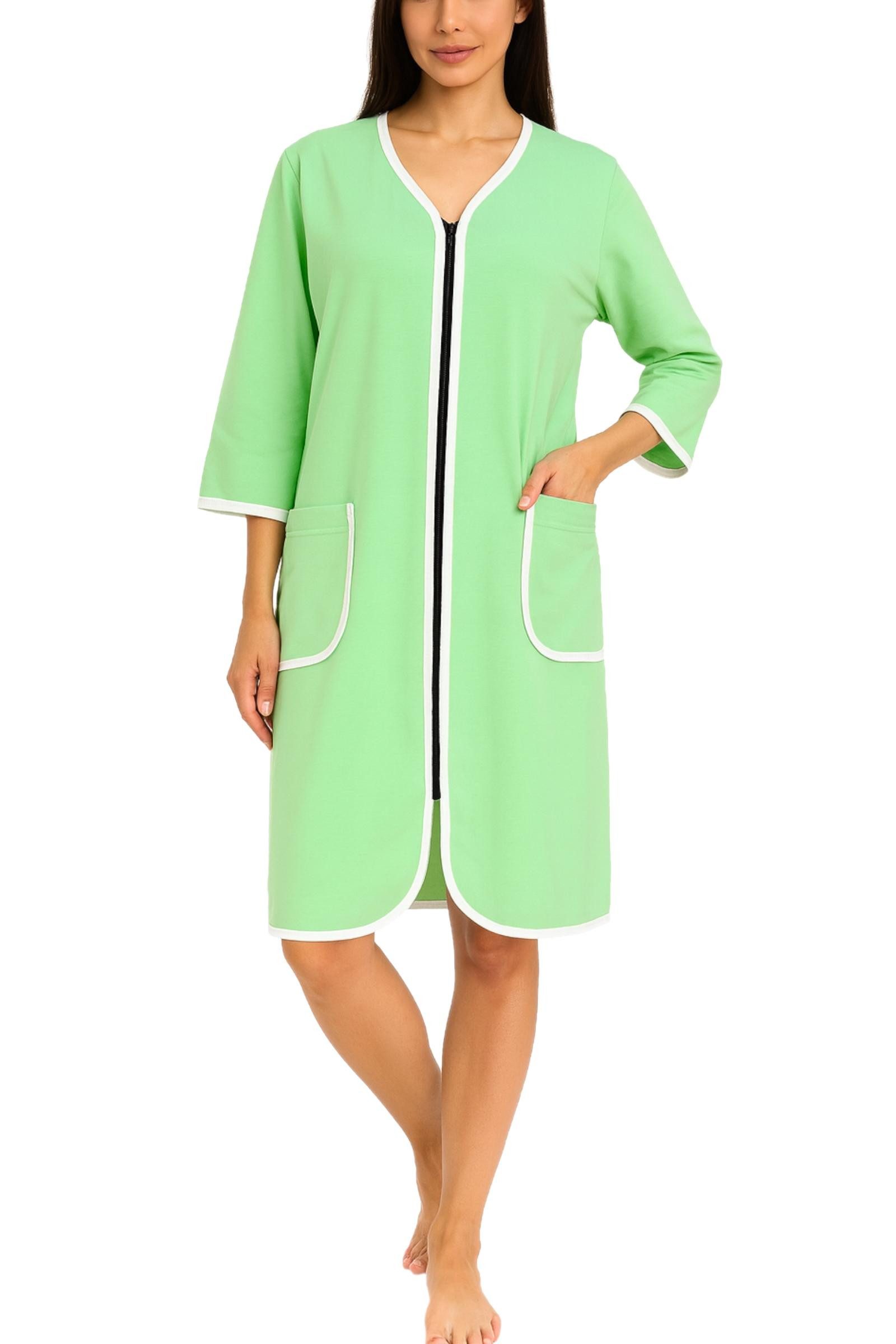 Aquarti Damenbademantel Damen Bademantel Morgenmantel Reißverschluss günstig online kaufen