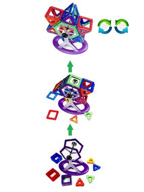 MAGNIKON Magnetspielbausteine MK-48 “Das Weltall”, 48-Teilig, (Magnetische Bausteine, 48 St., verstärkte Magnete), stabile Baumodelle
