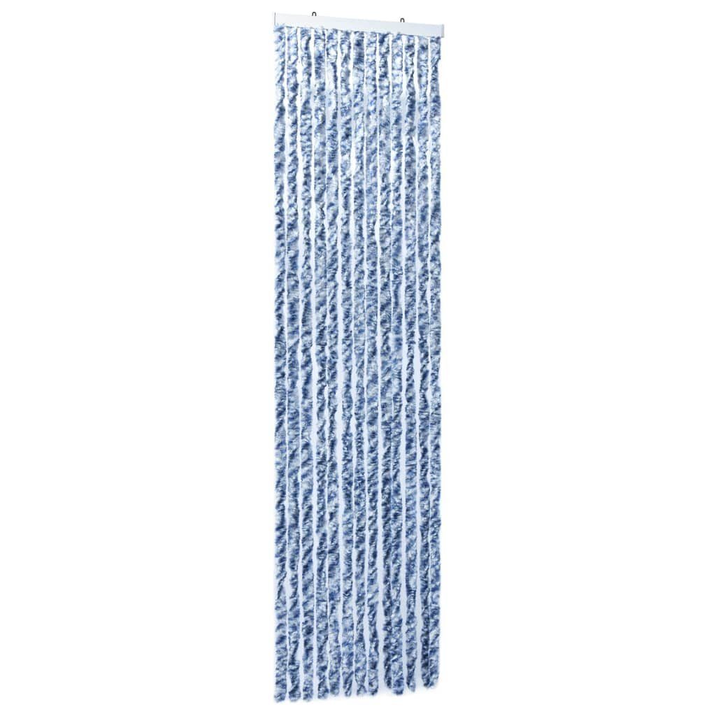 vidaXL Insektenschutz-Vorhang 56 x 185 cm Insektenschutz-Vorhang Blau Weiß und Silbern 56x185cm Chen