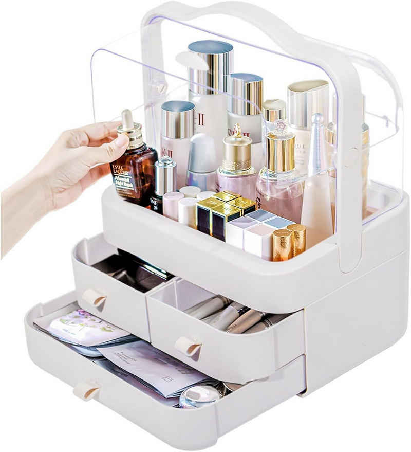 Zedelmaier Kosmetikbox Kosmetik Organizer, Make Up Aufbewahrungsbox (Set), Staubdicht Wasserdicht, für Schminktisch Zubehör Schmink Skincare